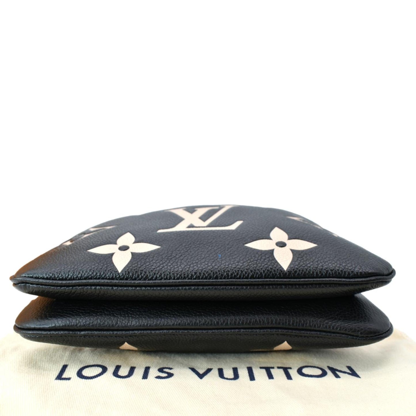 LOUIS VUITTON Double Zip Pochette Monogram Empreinte Crossbody Bag Bicolor
