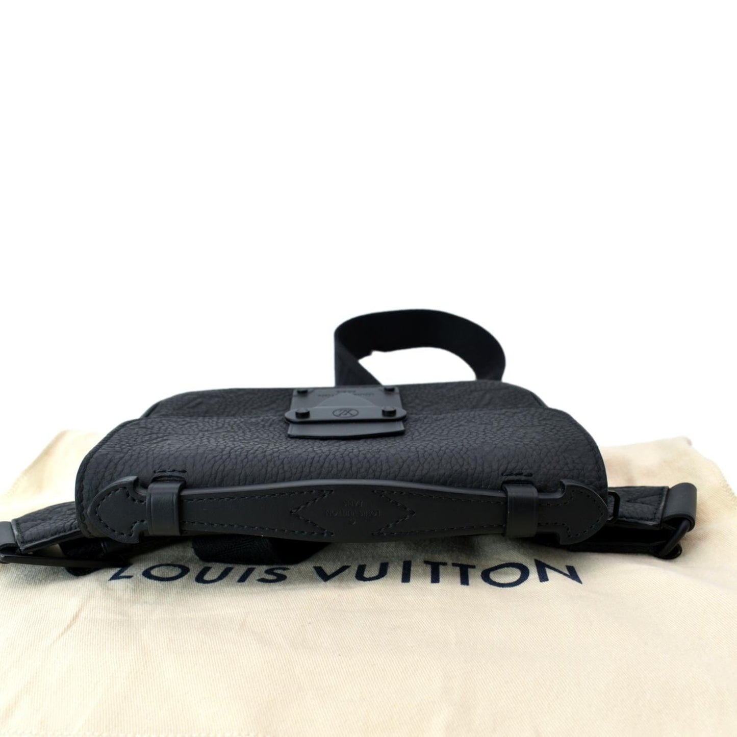 LOUIS VUITTON S-Lock Sling Monogram Leather Shoulder Bag Black