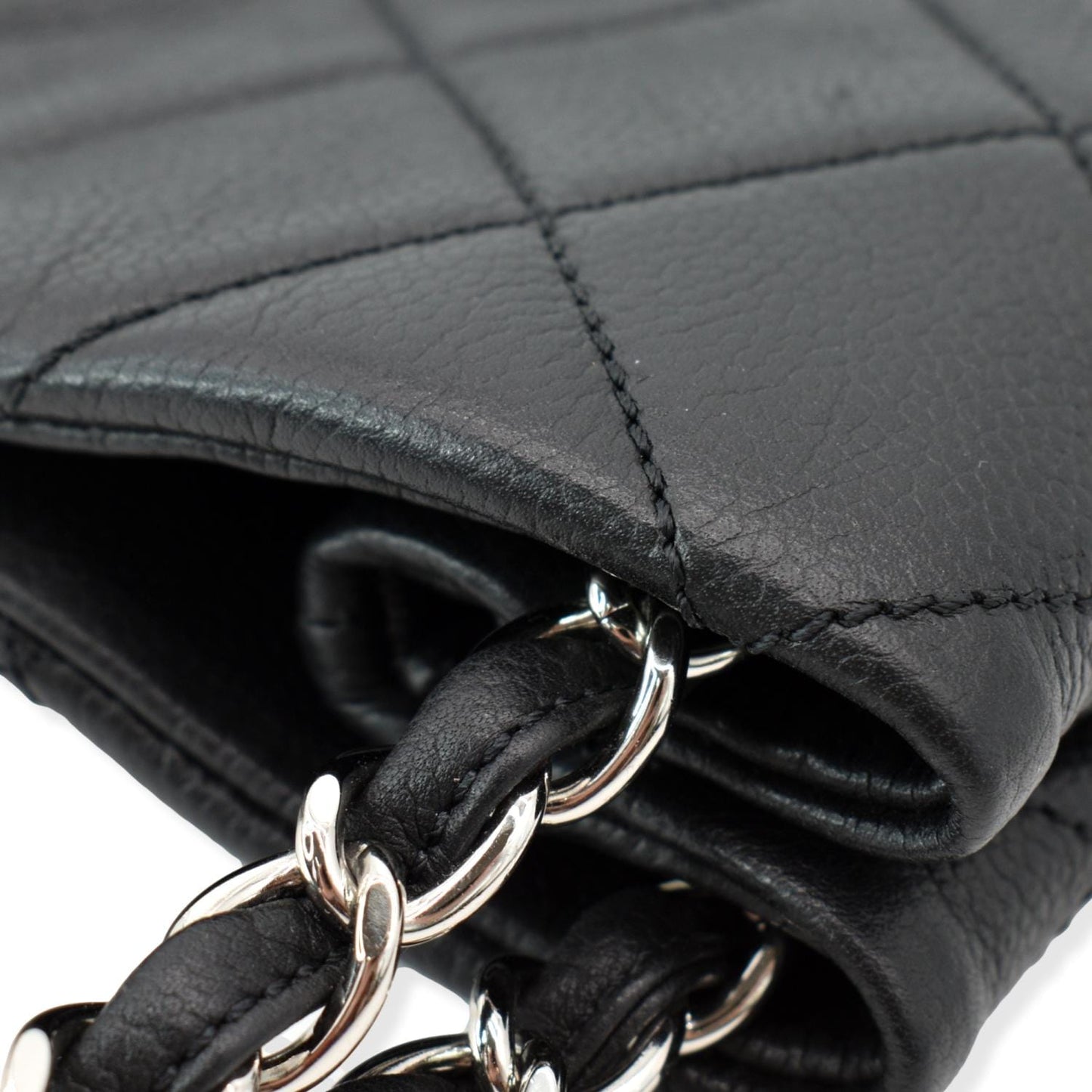 CHANEL Expandable Zip Around Caviar Quilted Tote Shoulder Bag Black