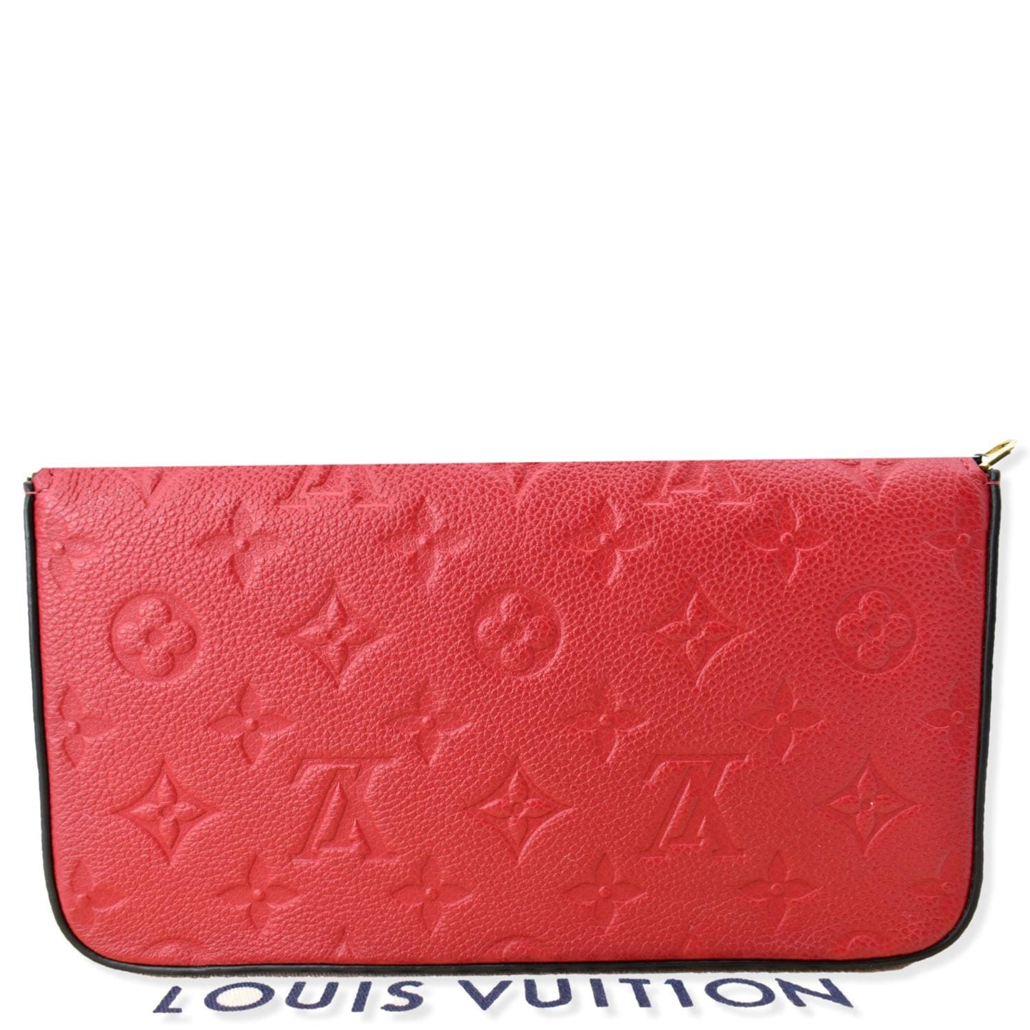 LOUIS VUITTON Pochette Felicie Monogram Empreinte Chain Wallet Red