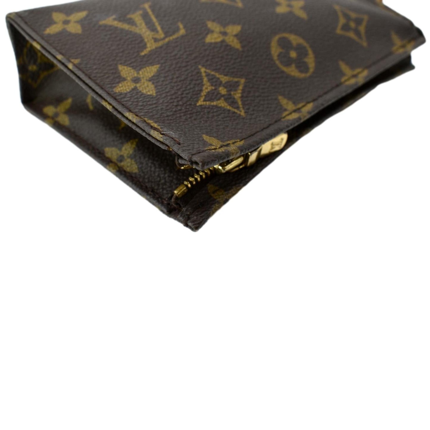 LOUIS VUITTON Toiletry 15 Monogram Canvas Cosmetics Pouch Brown