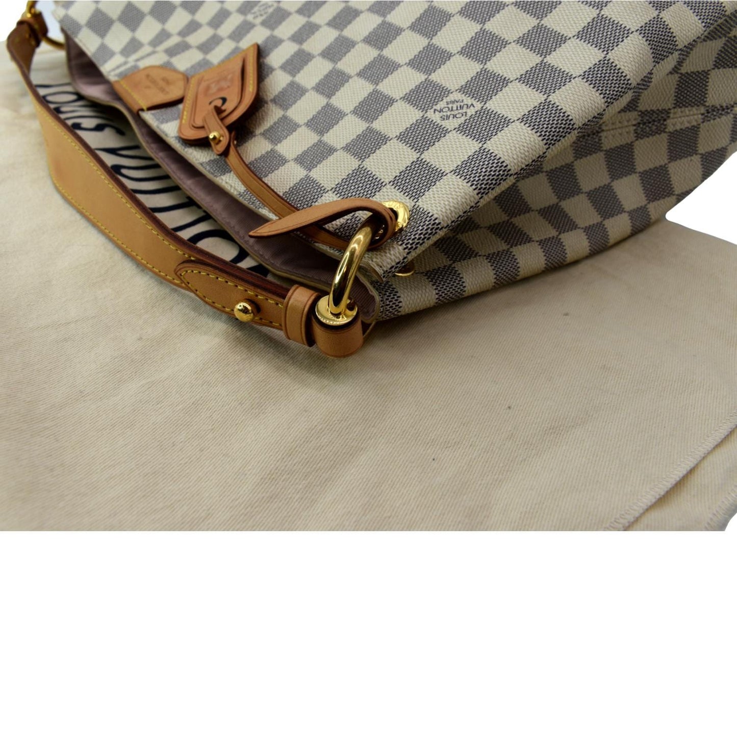 LOUIS VUITTON Graceful MM Damier Azur Hobo Shoulder Bag White