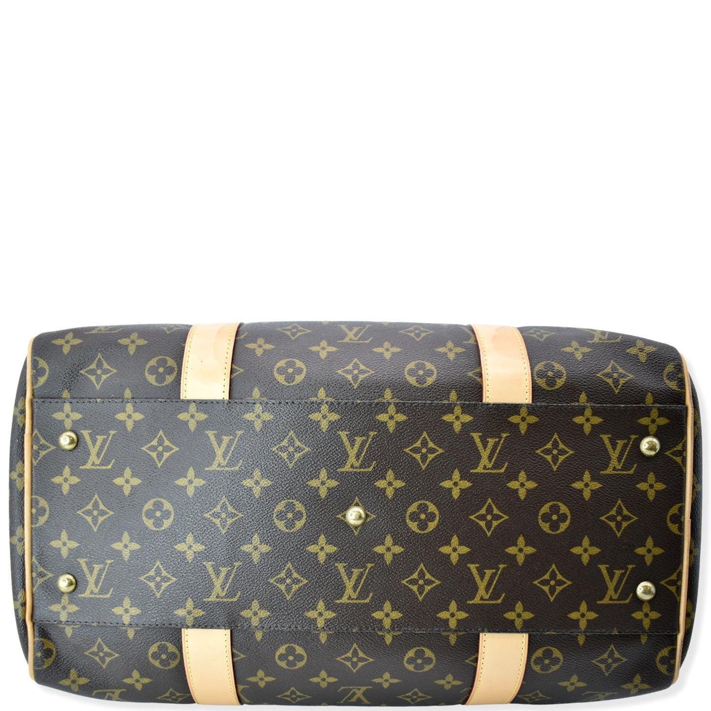 LOUIS VUITTON Carryall Monogram Canvas Satchel Bag Brown