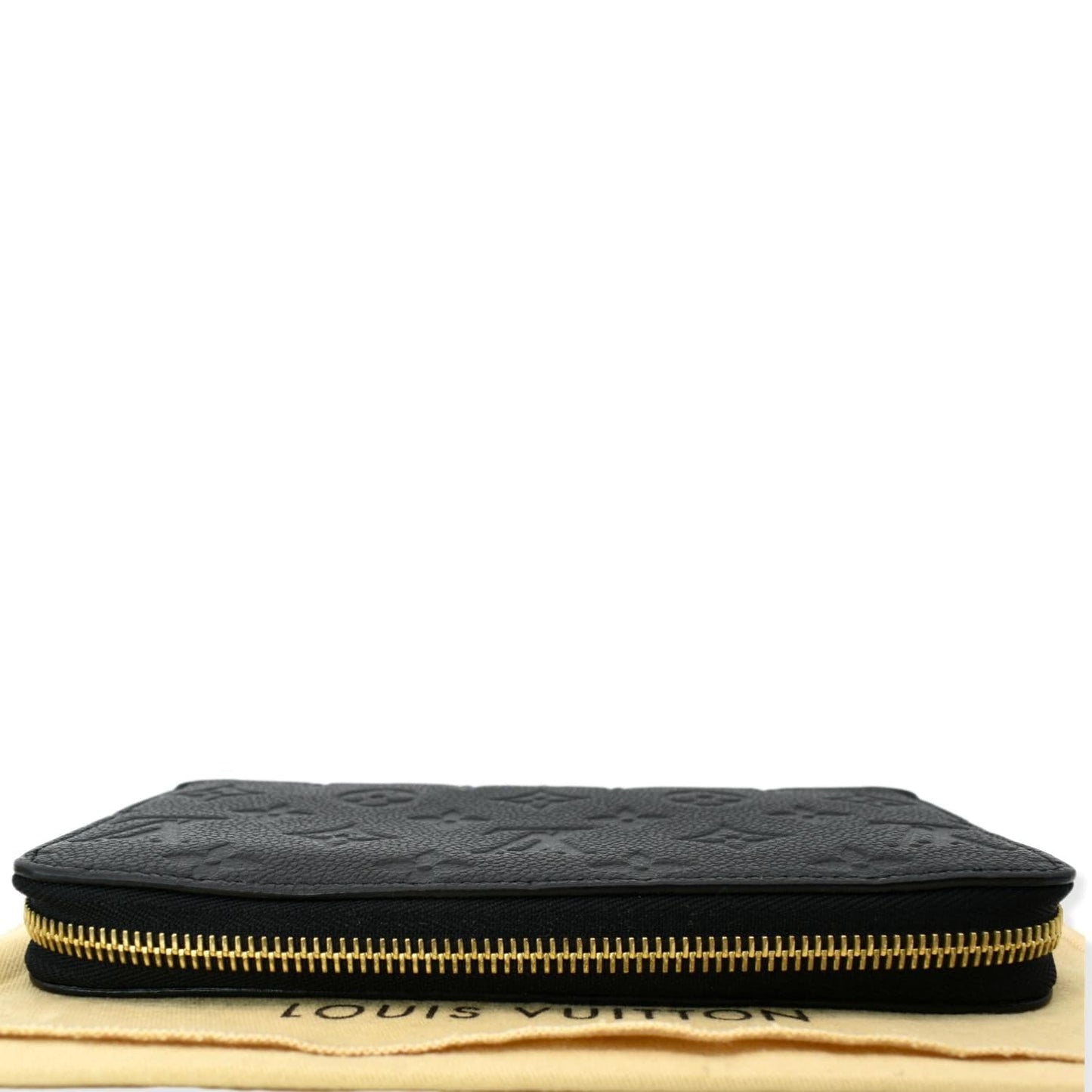 LOUIS VUITTON Monogram Empreinte Leather Zippy Wallet Black