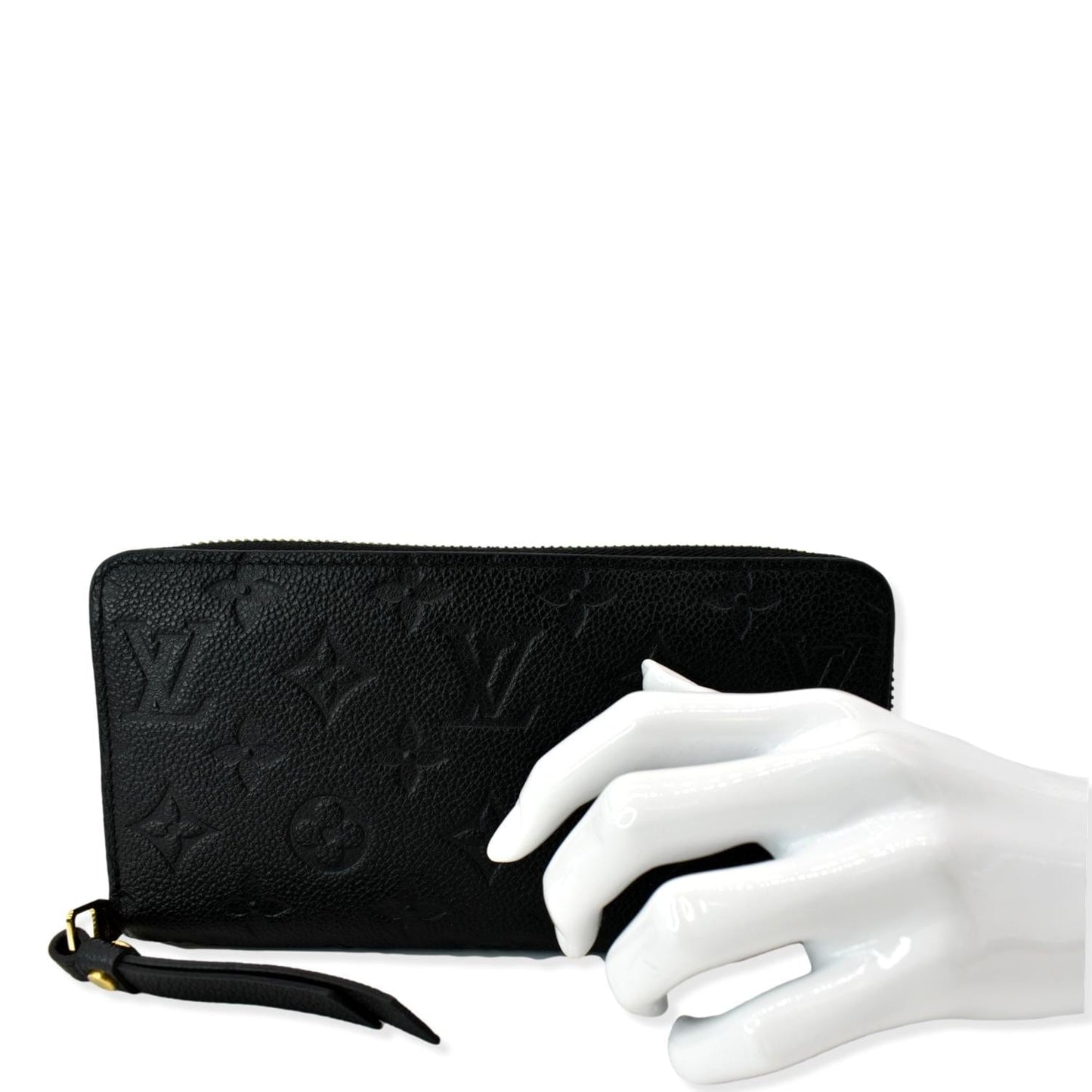 LOUIS VUITTON Monogram Empreinte Leather Zippy Wallet Black