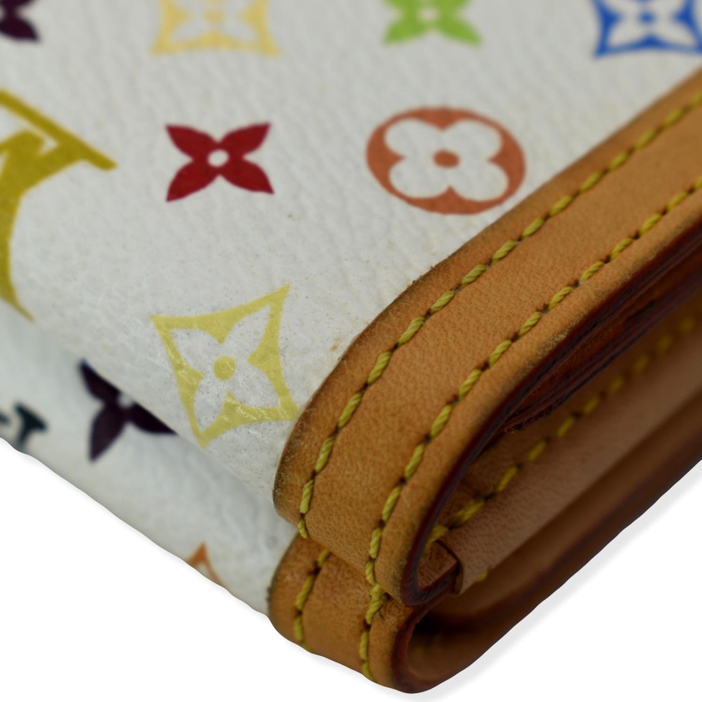 LOUIS VUITTON Monogram Multicolore Elise Wallet White