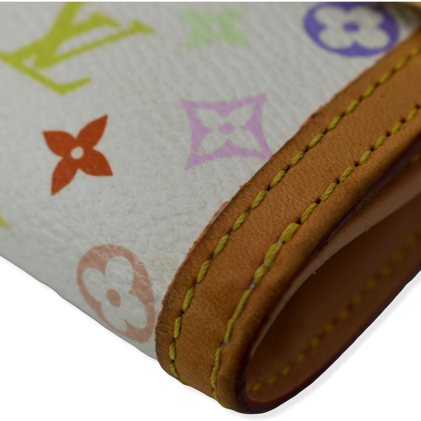 LOUIS VUITTON Monogram Multicolore Elise Wallet White