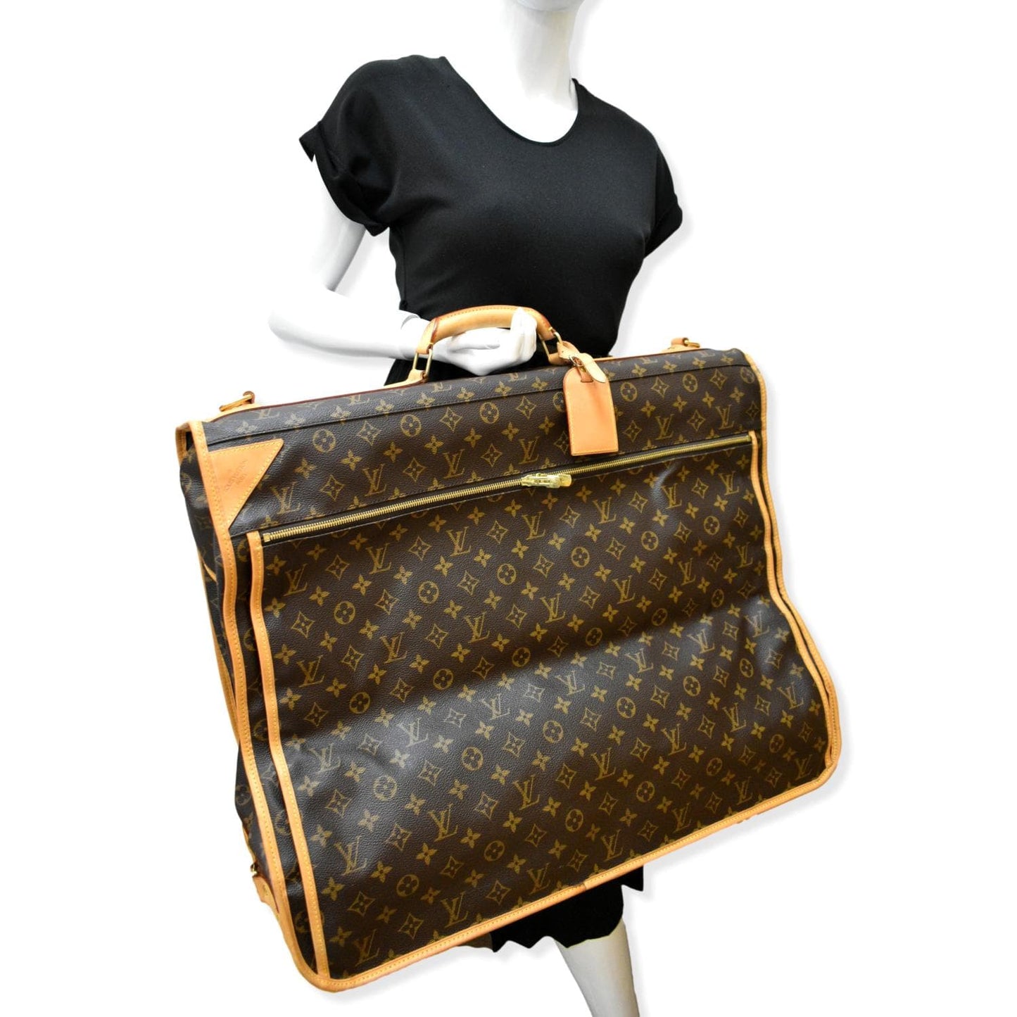 LOUIS VUITTON 3 Hangers Monogram Canvas Garment Bag Brown