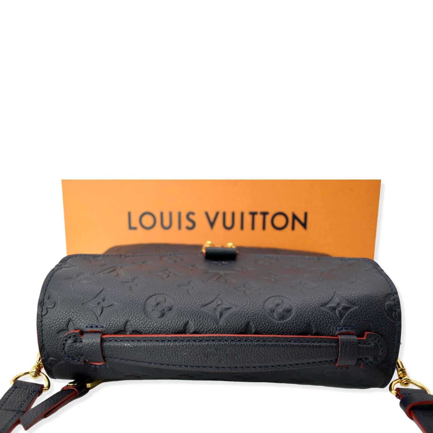 LOUIS VUITTON Metis Pochette Empreinte Leather Crossbody Bag Blue