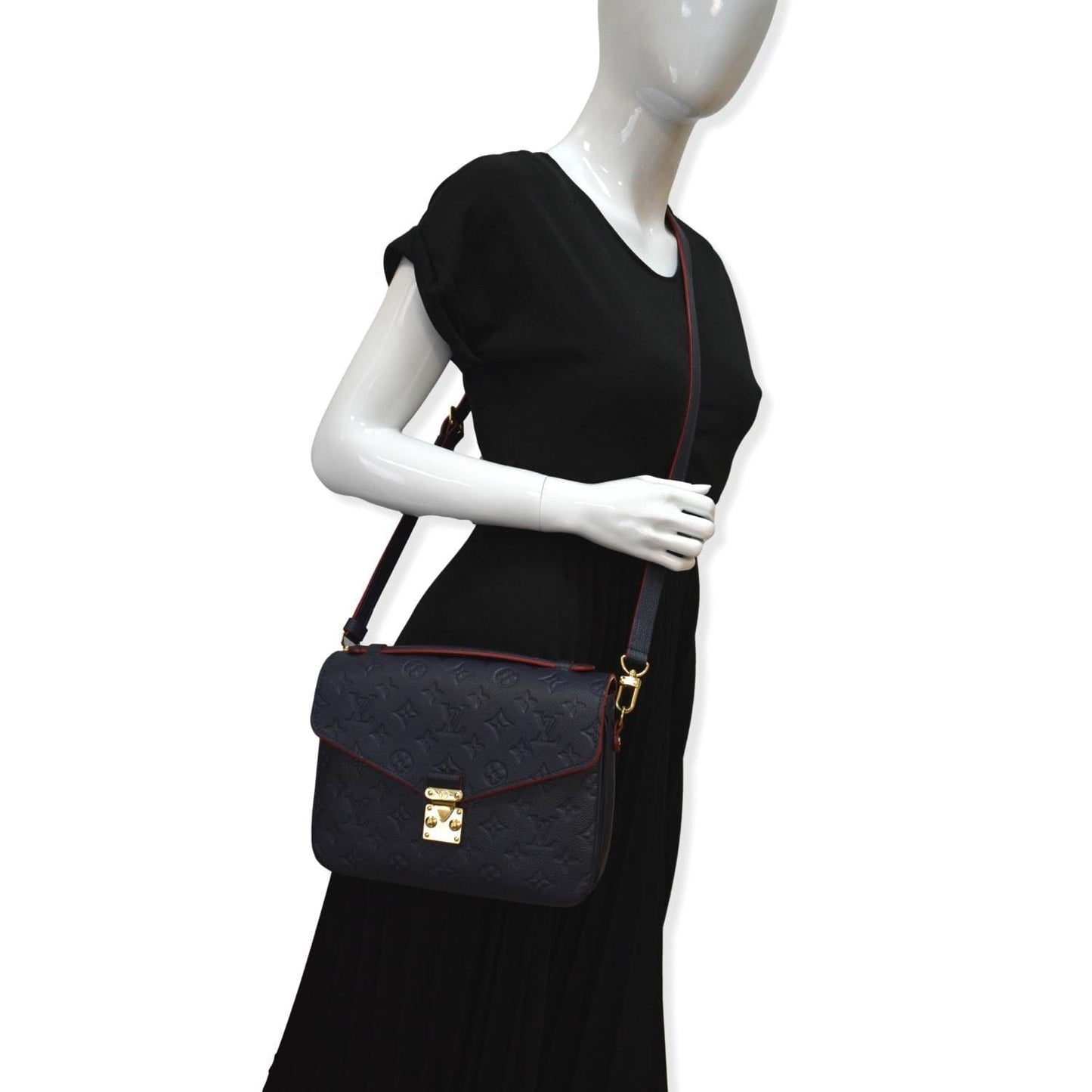 LOUIS VUITTON Metis Pochette Empreinte Leather Crossbody Bag Blue