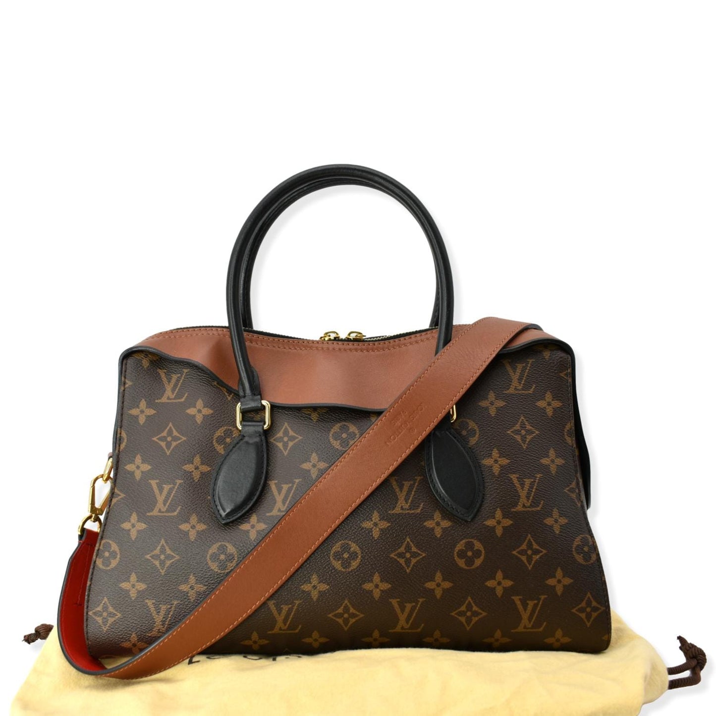 LOUIS VUITTON  Tuileries Monogram Canvas Shoulder Bag Caramel