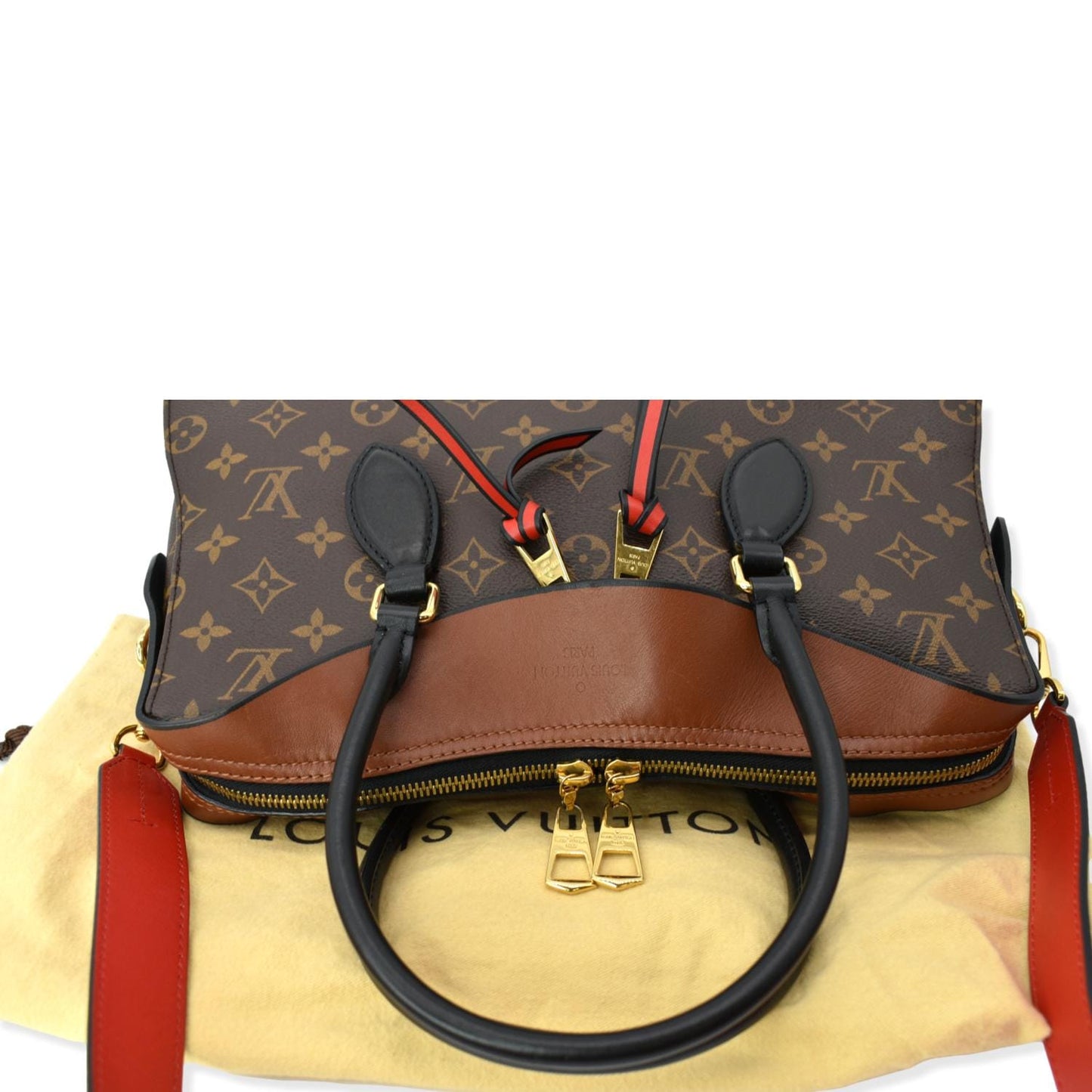 LOUIS VUITTON  Tuileries Monogram Canvas Shoulder Bag Caramel