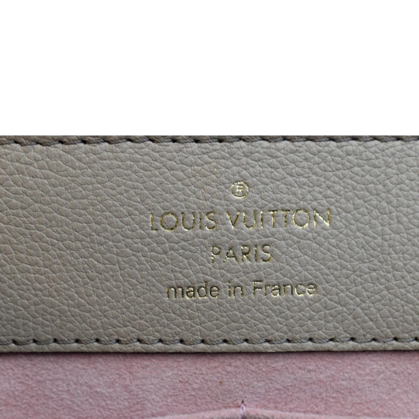 LOUIS VUITTON Lockme Ever MM Grained Calfskin Leather Shoulder Bag Beige