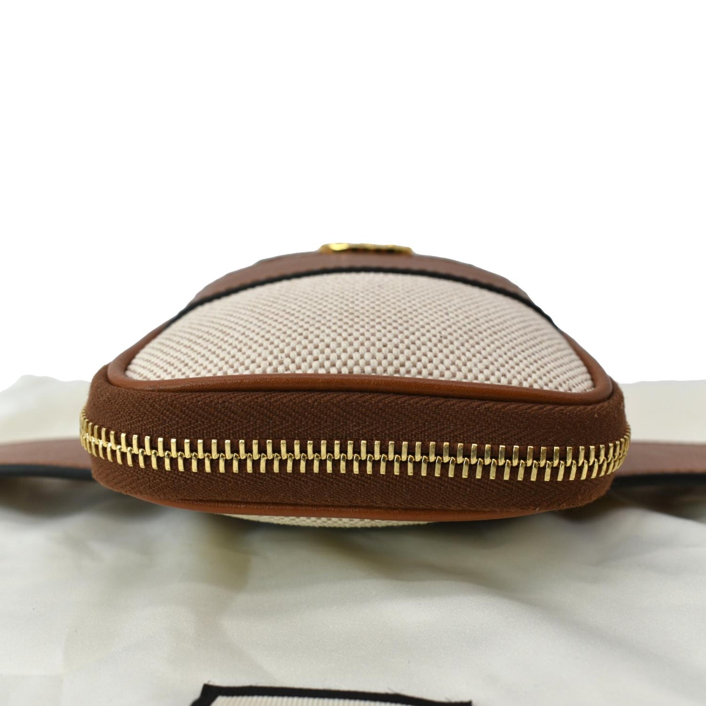 GUCCI Phone Case Vintage Canvas Belt Bag Dark Brown 581519