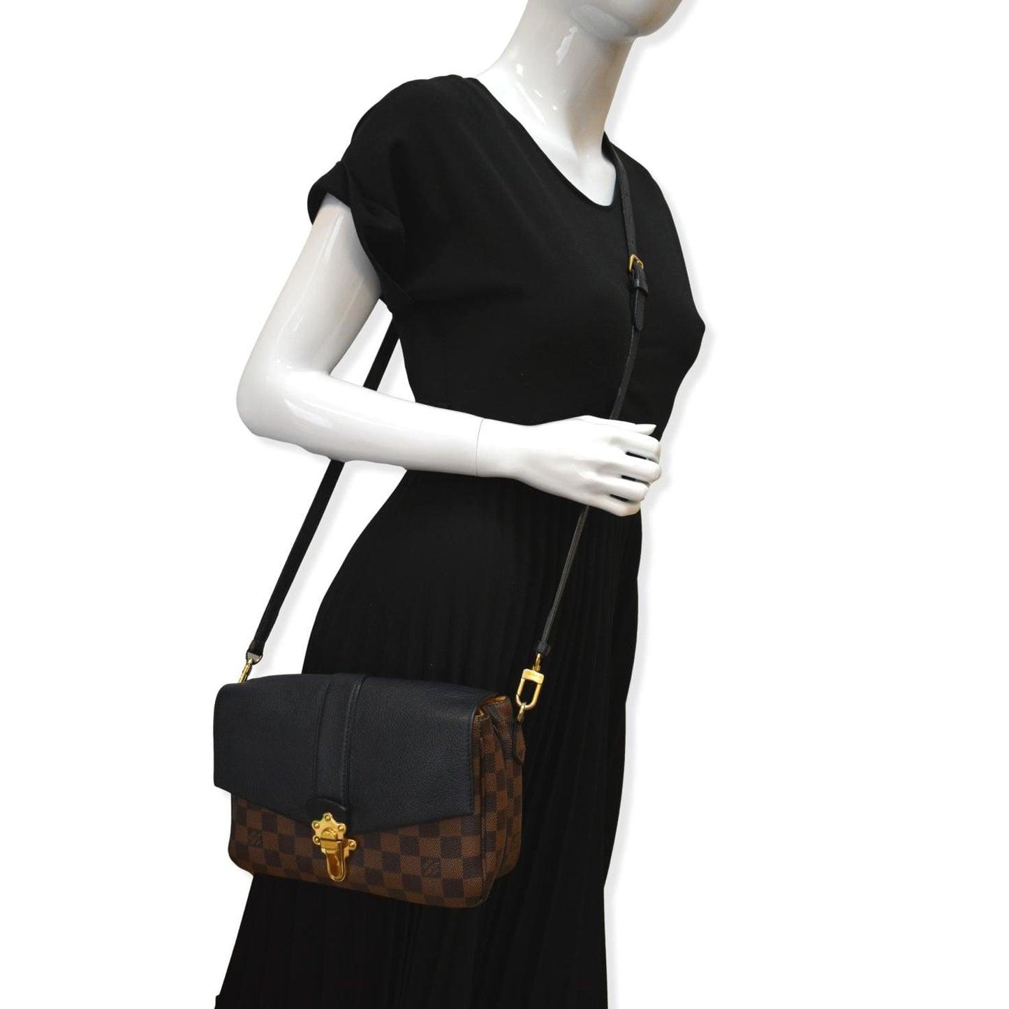 LOUIS VUITTON Clapton  Damier Ebene Crossbody Bag Black