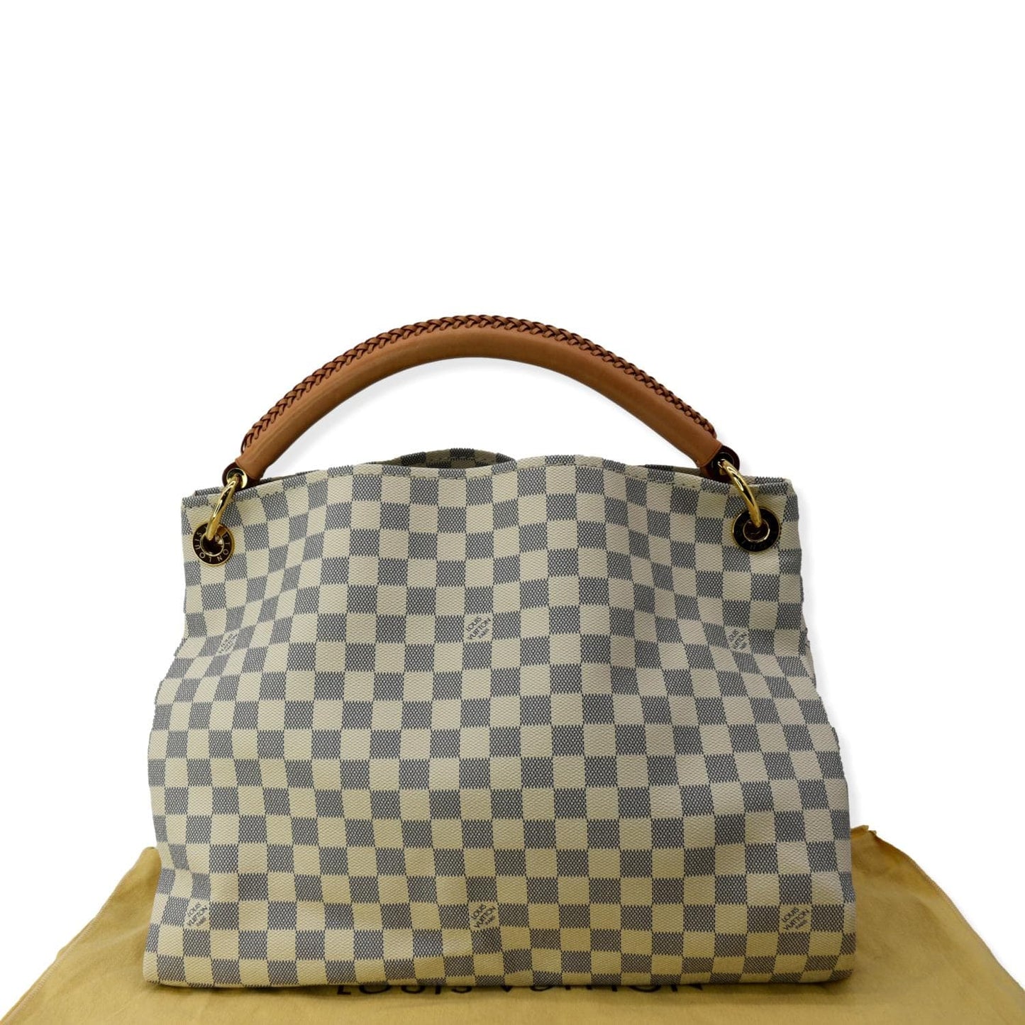 LOUIS VUITTON Artsy MM Damier Azur  Hobo Bag White