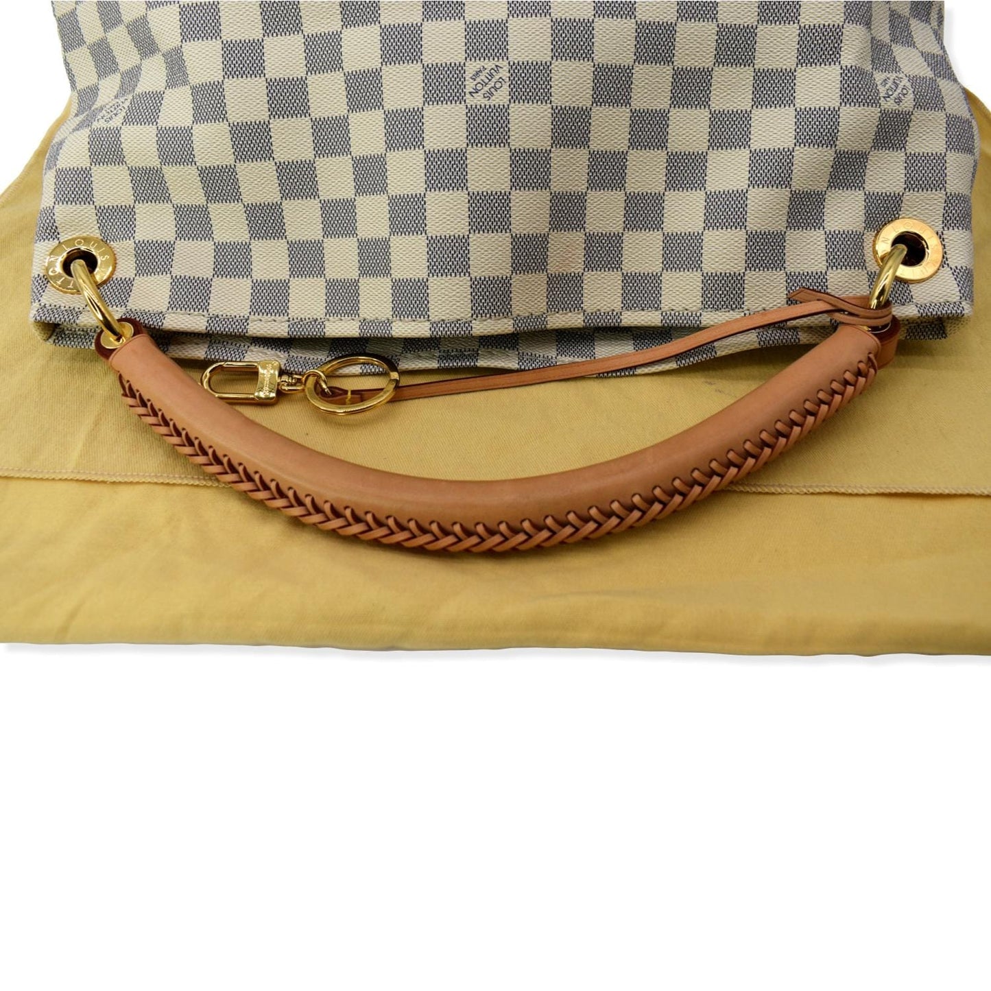 LOUIS VUITTON Artsy MM Damier Azur  Hobo Bag White