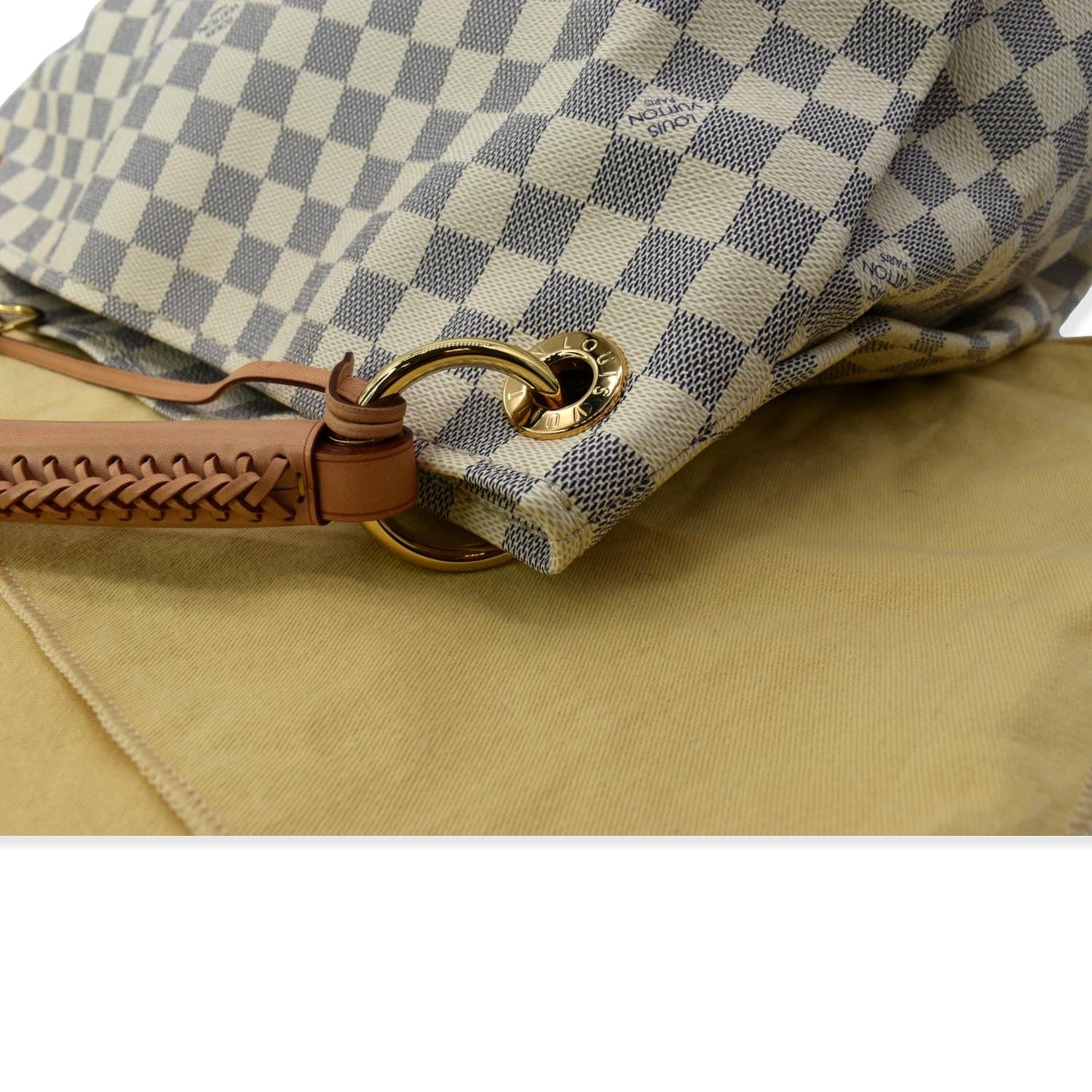LOUIS VUITTON Artsy MM Damier Azur  Hobo Bag White