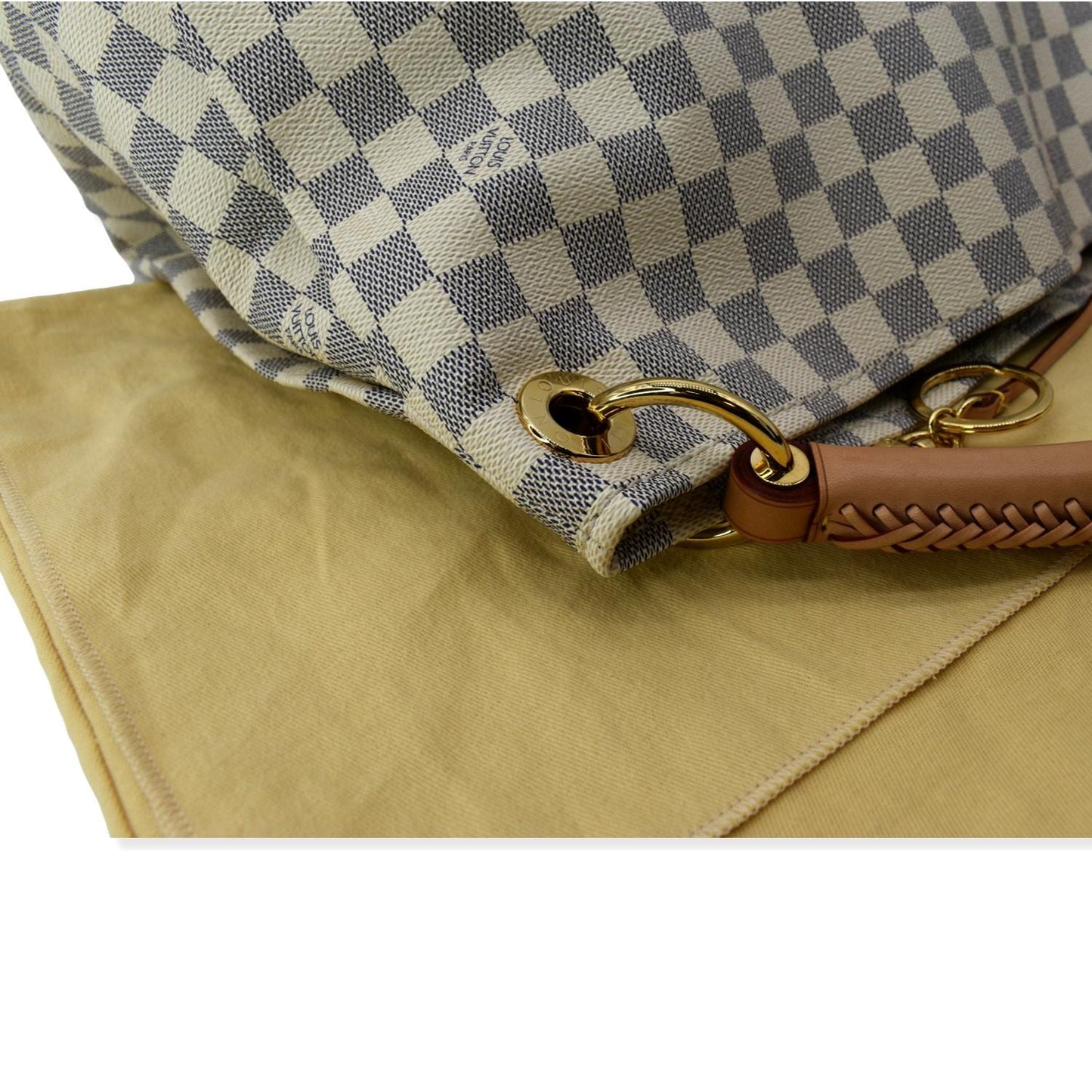 LOUIS VUITTON Artsy MM Damier Azur  Hobo Bag White