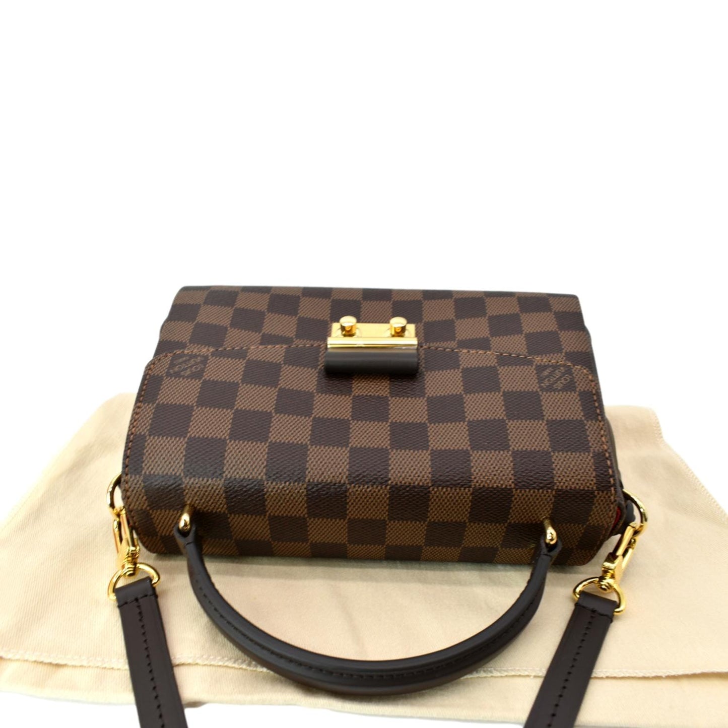 LOUIS VUITTON Croisette Damier Ebene Crossbody Bag Brown