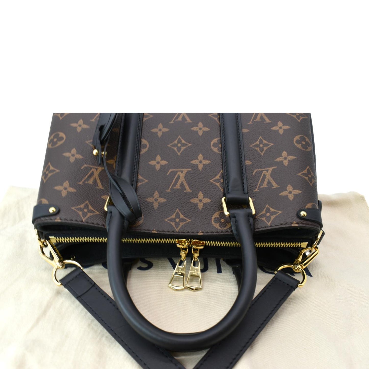 LOUIS VUITTON Soufflot BB Monogram Canvas Shoulder Crossbody Bag Black