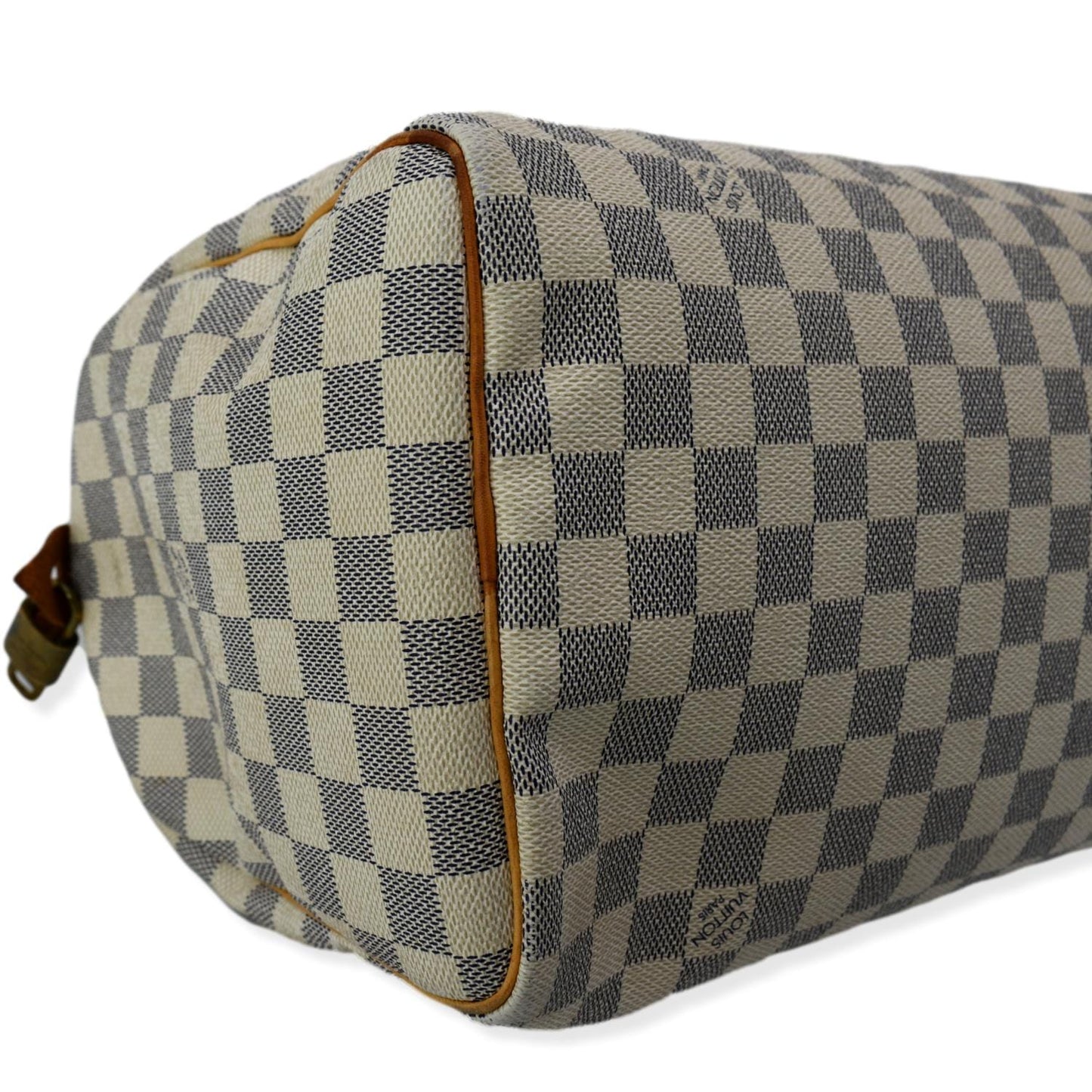 LOUIS VUITTON Speedy 30 Damier Azur Satchel Bag White