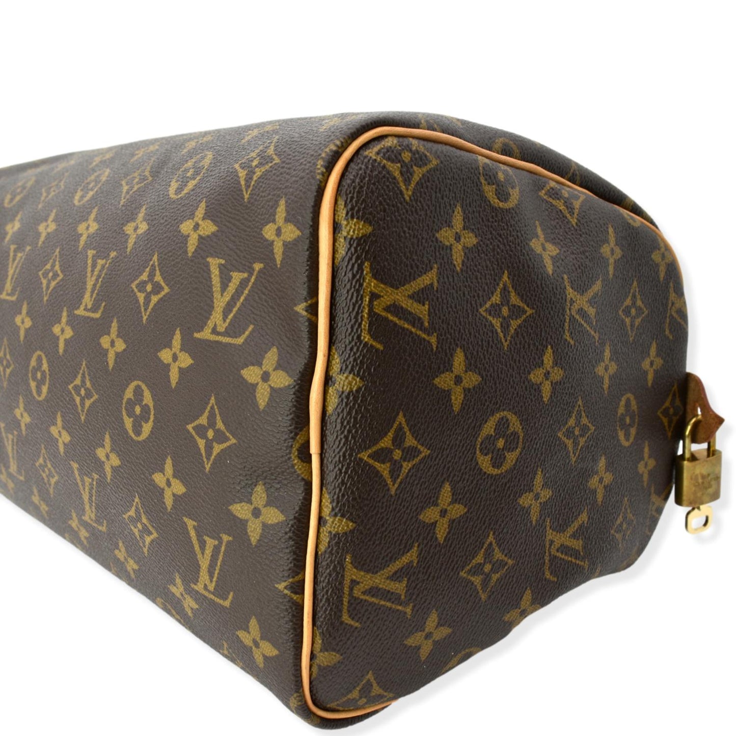 LOUIS VUITTON  Speedy 30 Monogram Canvas Satchel Bag Brown