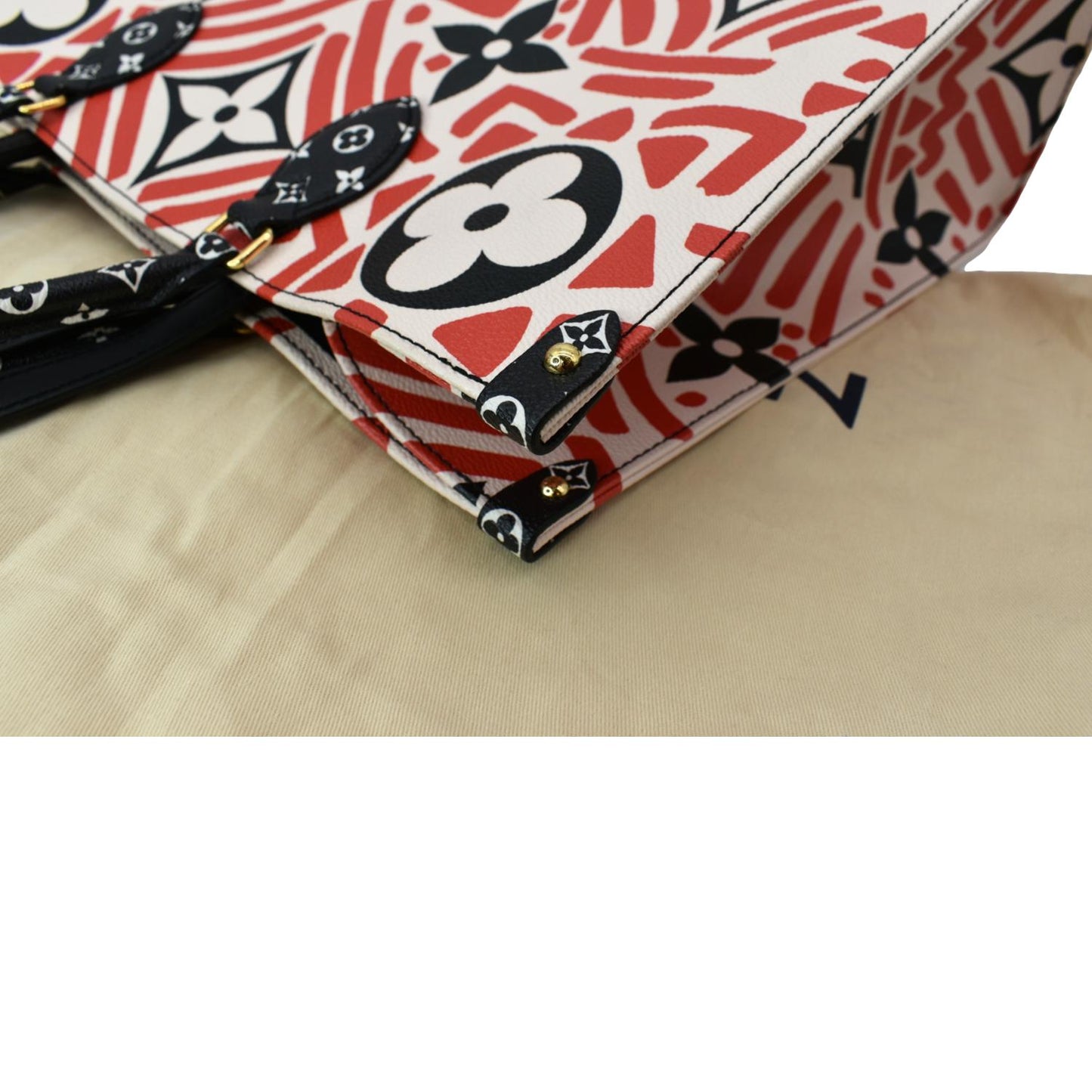 LOUIS VUITTON Onthego GM Crafty Monogram Giant Canvas Shoulder Bag Red - Hot Deals