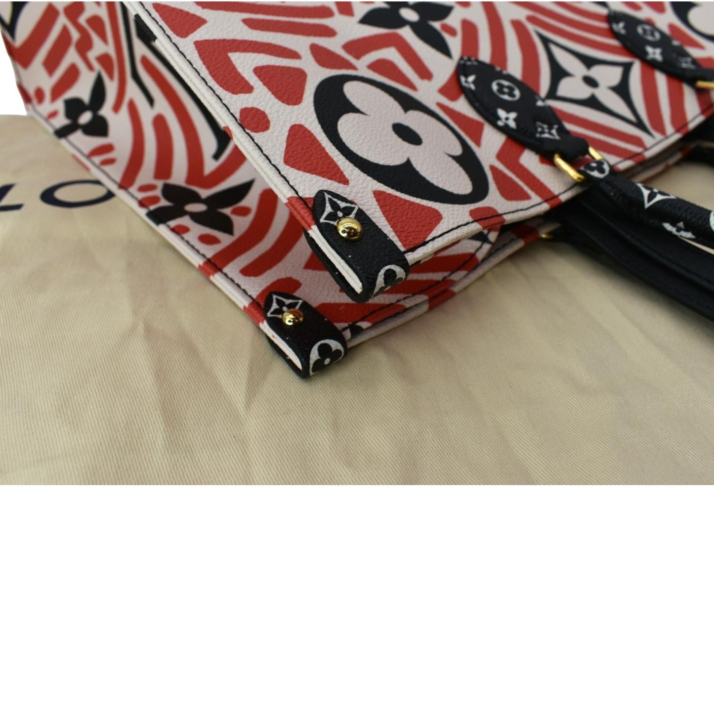LOUIS VUITTON Onthego GM Crafty Monogram Giant Canvas Shoulder Bag Red - Hot Deals