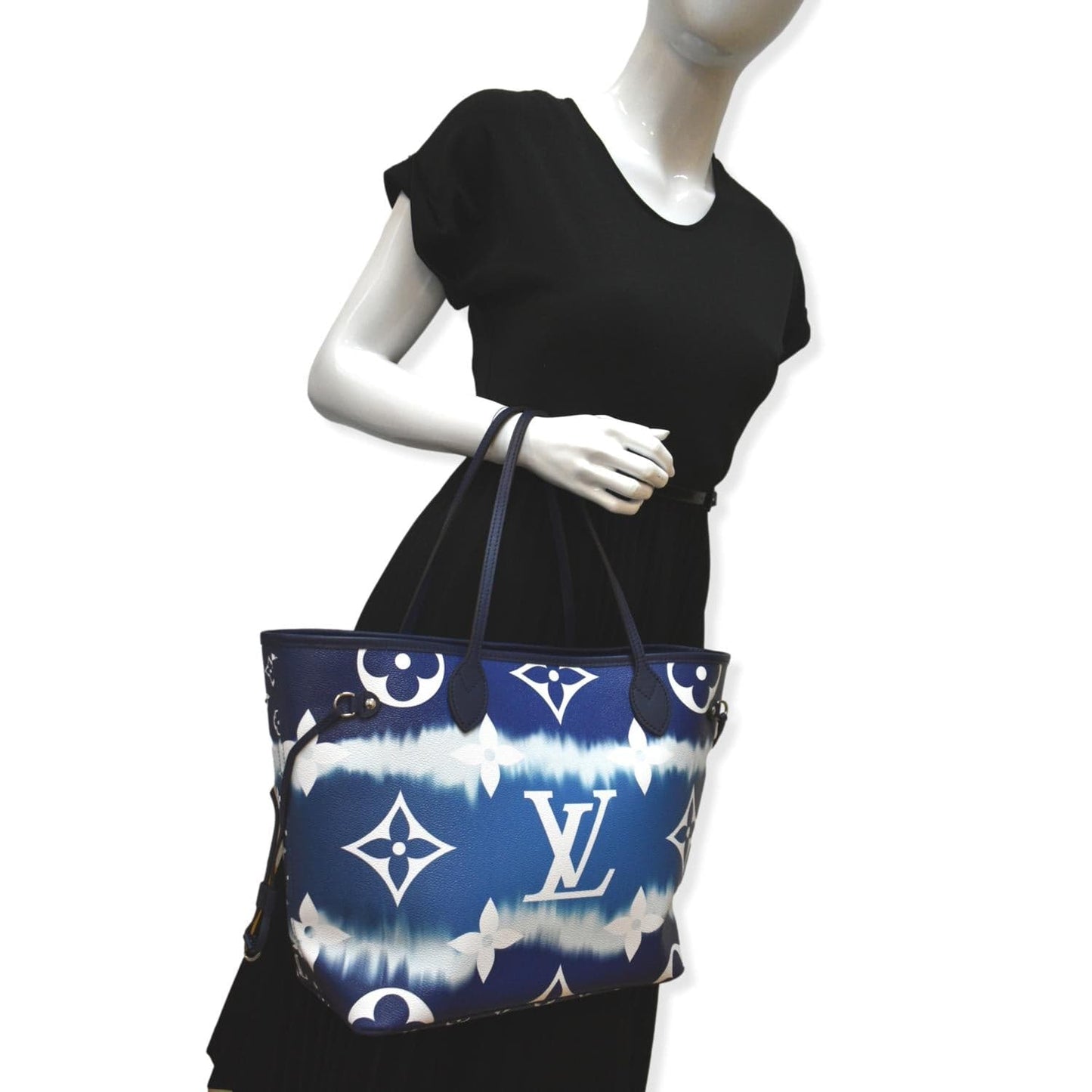 LOUIS VUITTON Neverfull LV Escale MM Monogram Shoulder Bag Blue