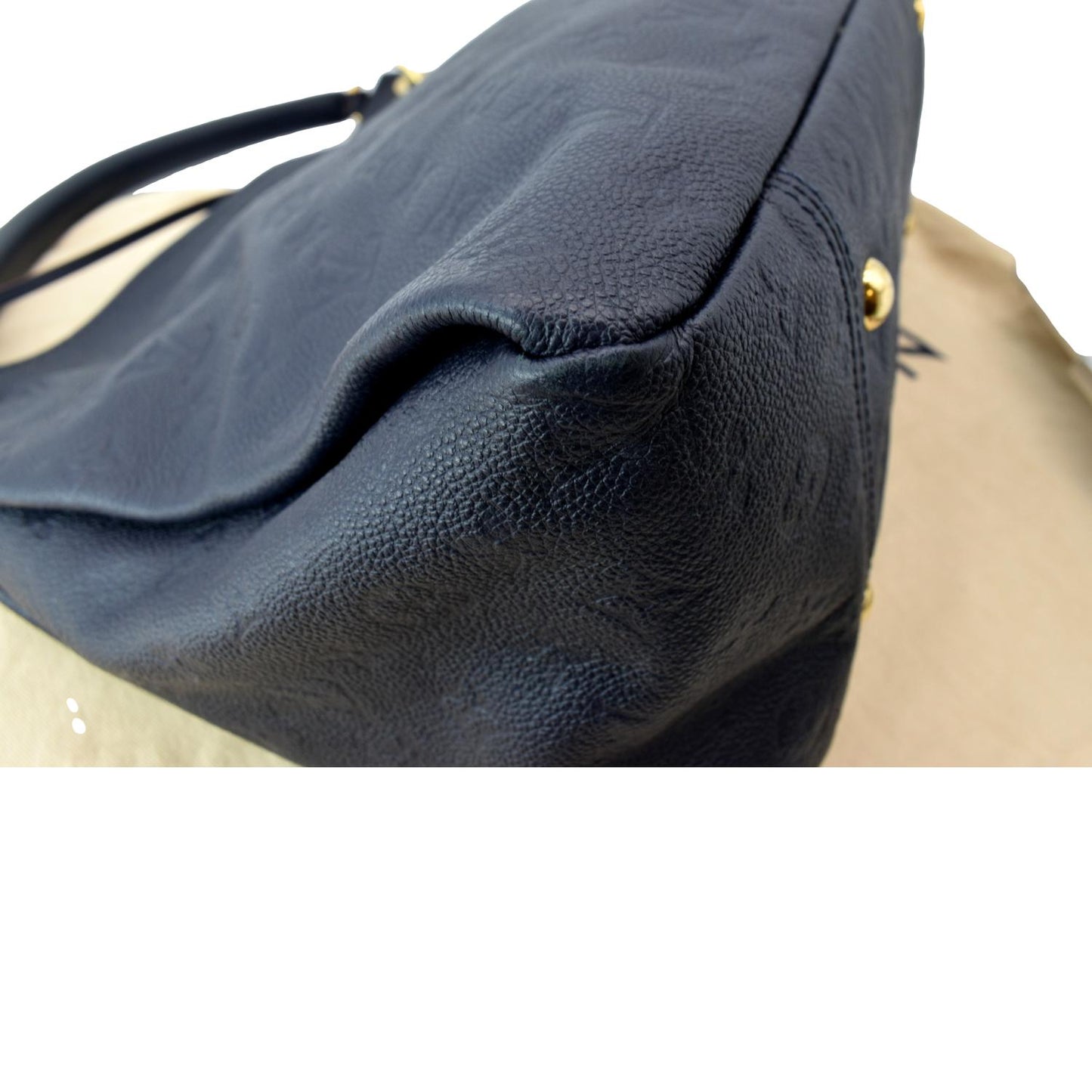 LOUIS VUITTON Artsy MM Empreinte Leather Shoulder Bag Navy Blue