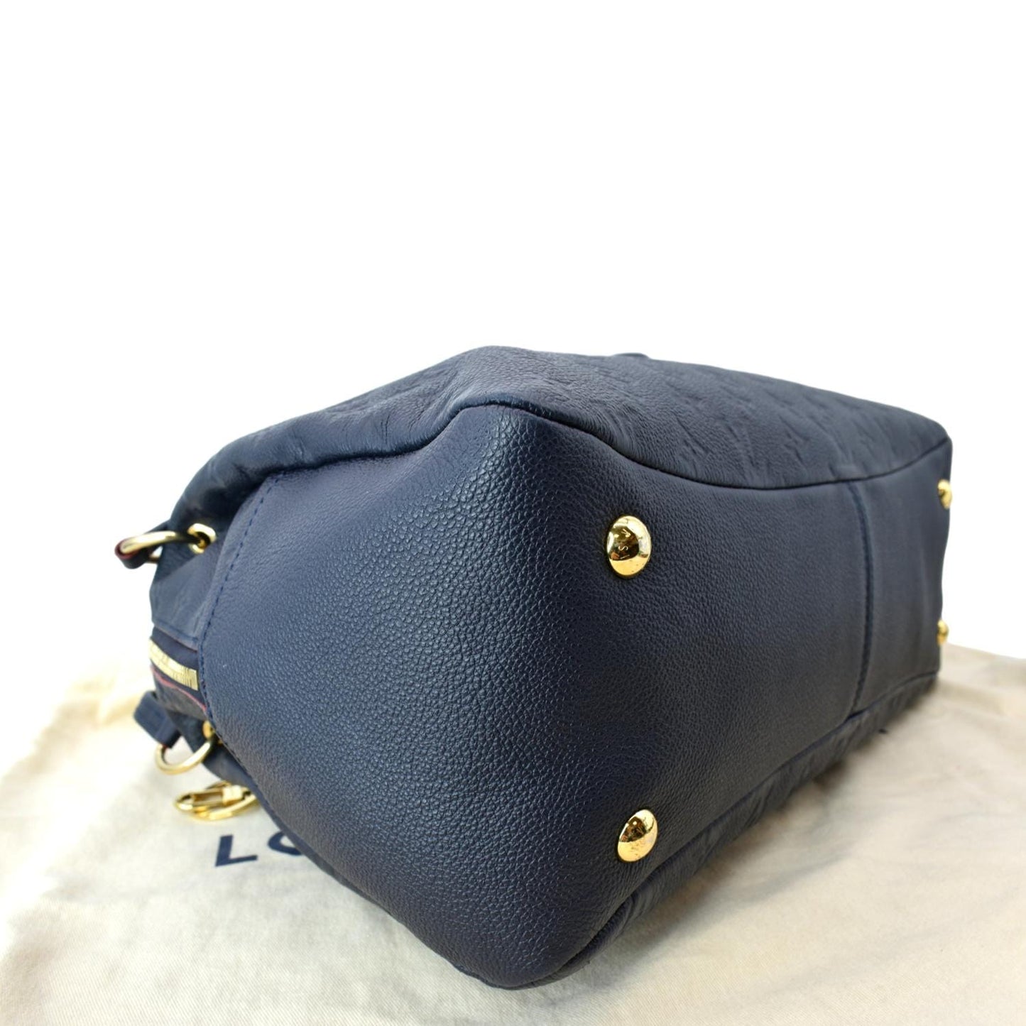 LOUIS VUITTON Ponthieu MM Monogram Empreinte Leather Shoulder Bag Navy Blue