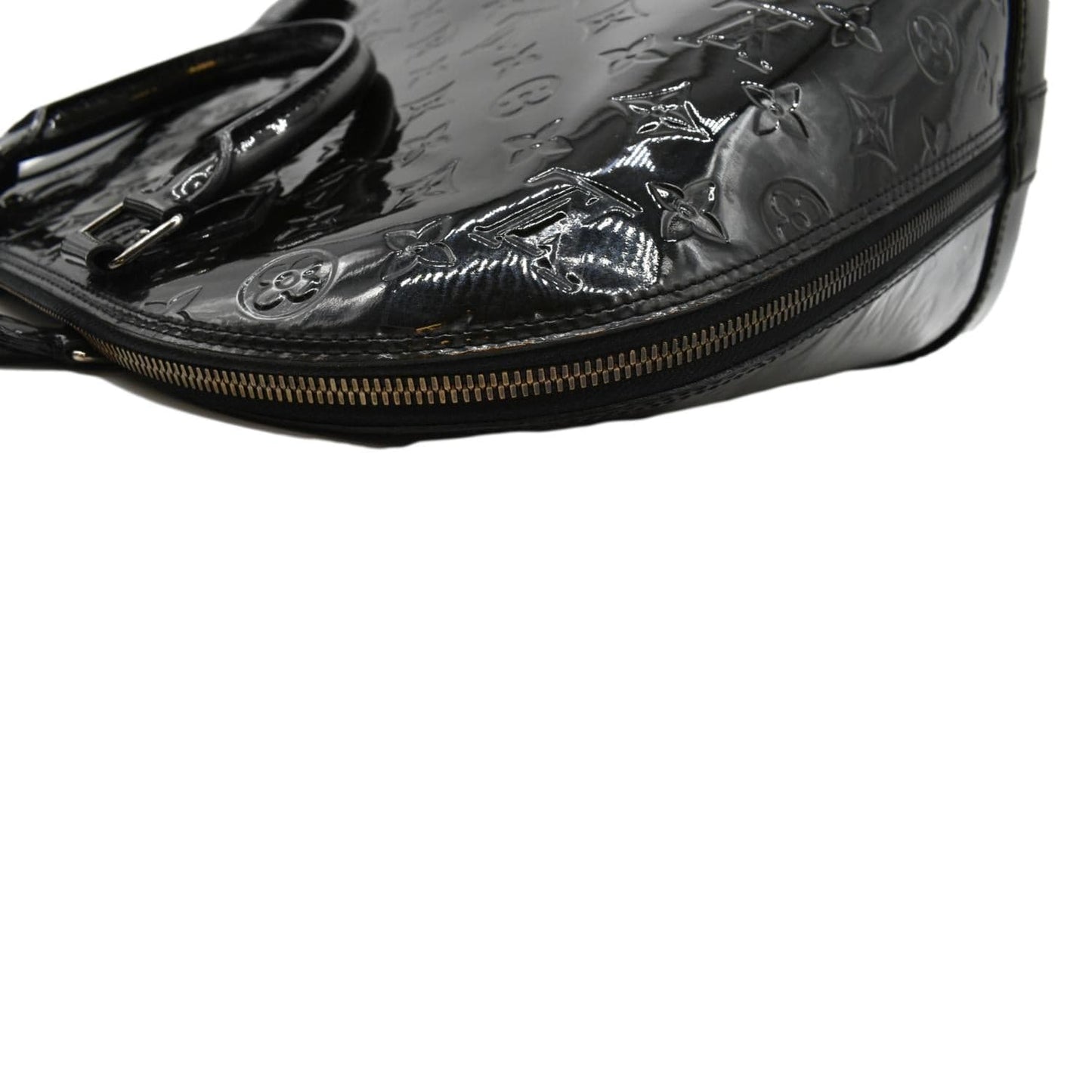 LOUIS VUITTON Alma GM Monogram Vernis Leather Satchel Bag Black