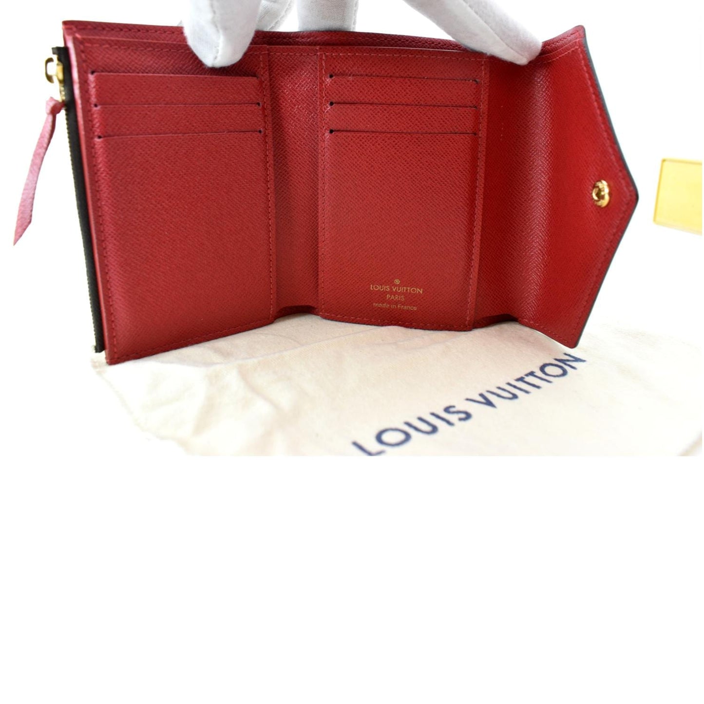 LOUIS VUITTON Victorine Damier Ebene Canvas Wallet Brown
