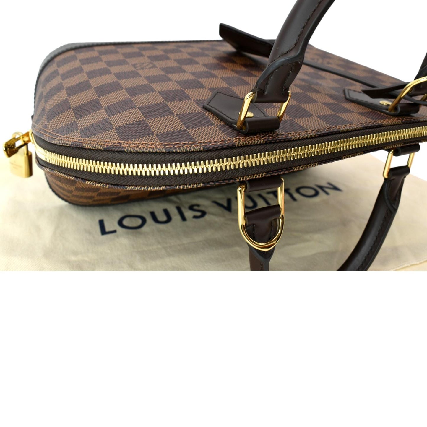 LOUIS VUITTON Alma PM Damier Ebene Satchel Bag Brown