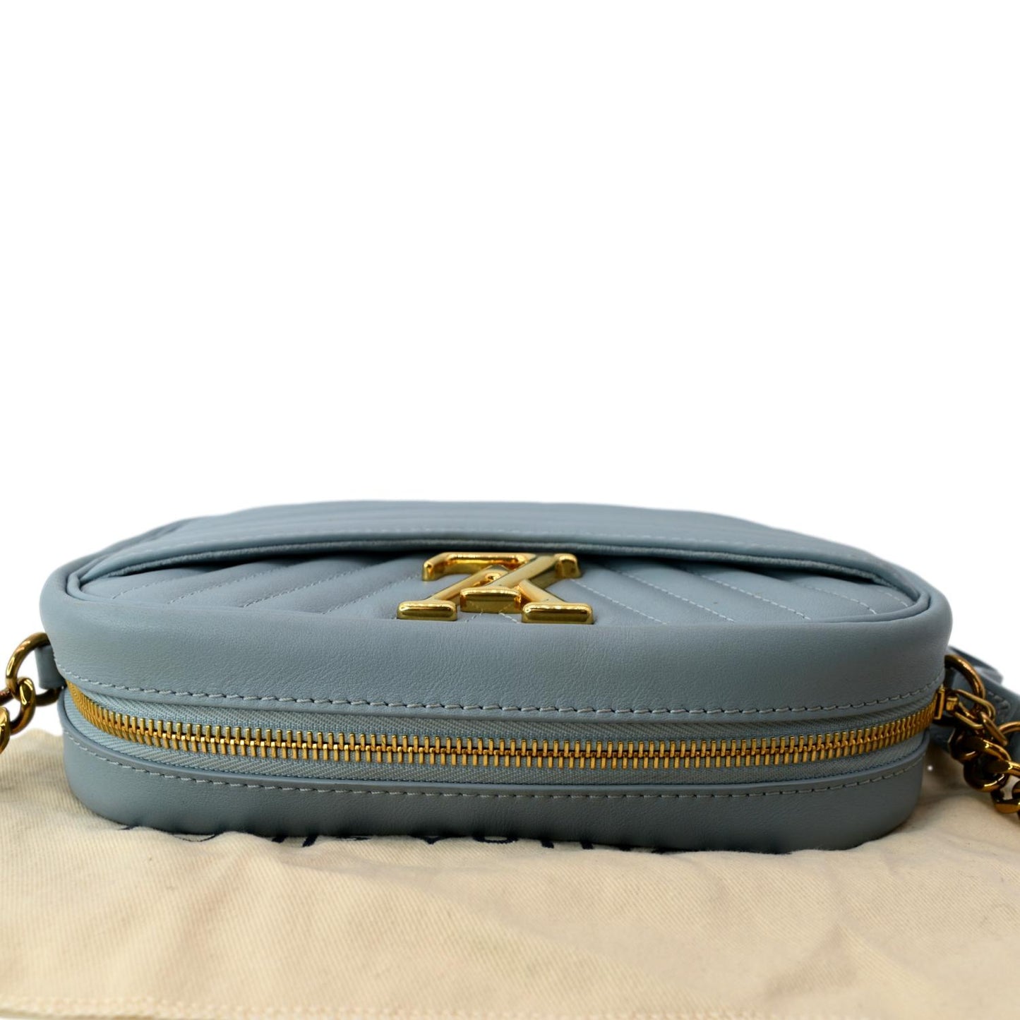 LOUIS VUITTON New Wave Quilted Leather Camera Bag Light Blue