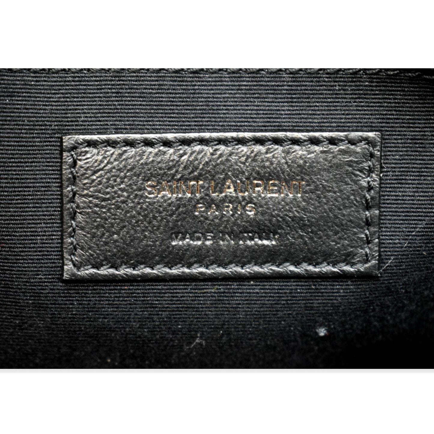 YVES SAINT LAURENT Vinyle Round Chevron Leather Camera Crossbody Bag Black