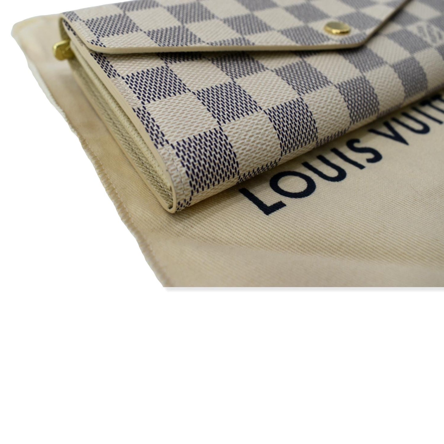 LOUIS VUITTON Damier Azur Sarah Wallet White
