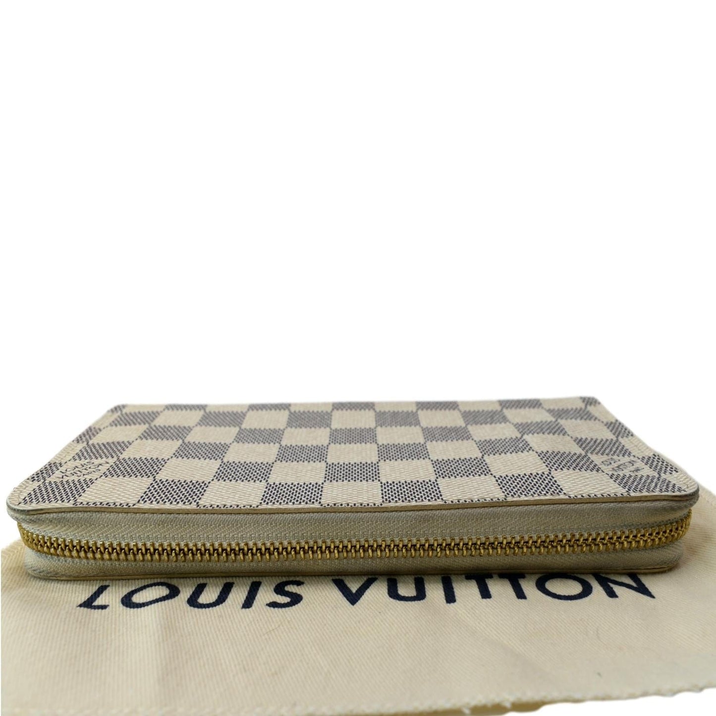 LOUIS VUITTON Damier Azur Zippy Wallet White