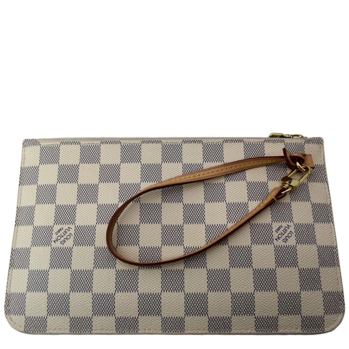 LOUIS VUITTON Neverfull MM Damier Azur Shoulder Bag White