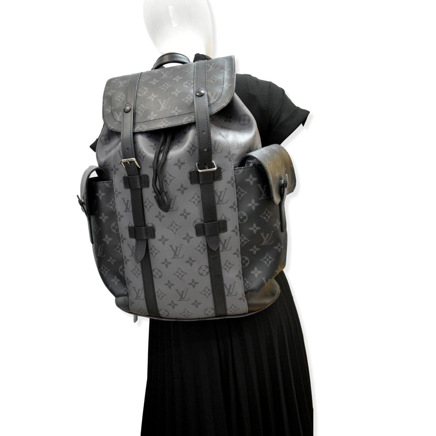 LOUIS VUITTON Christopher PM Reverse Monogram Eclipse Backpack Bag Black - Hot Deals