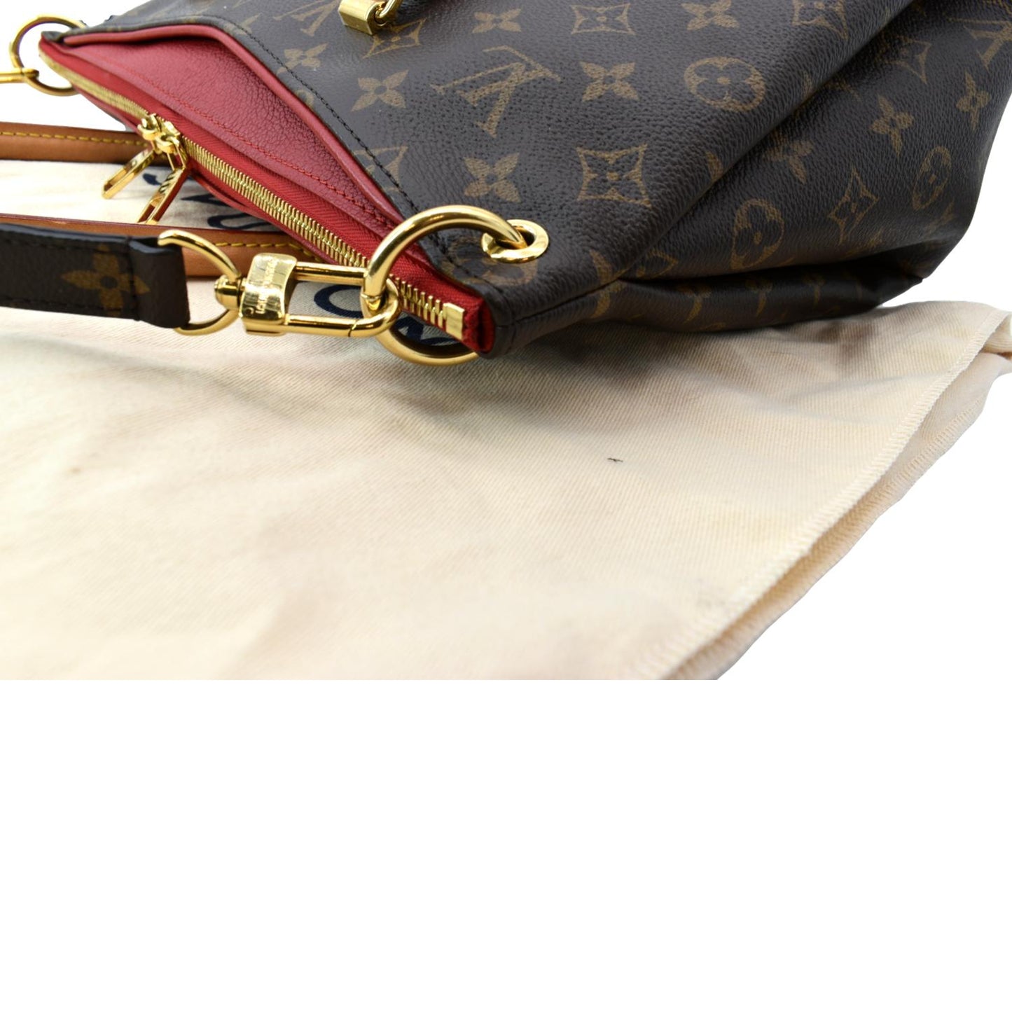 LOUIS VUITTON Pallas MM Monogram Canvas Shoulder Bag Brown