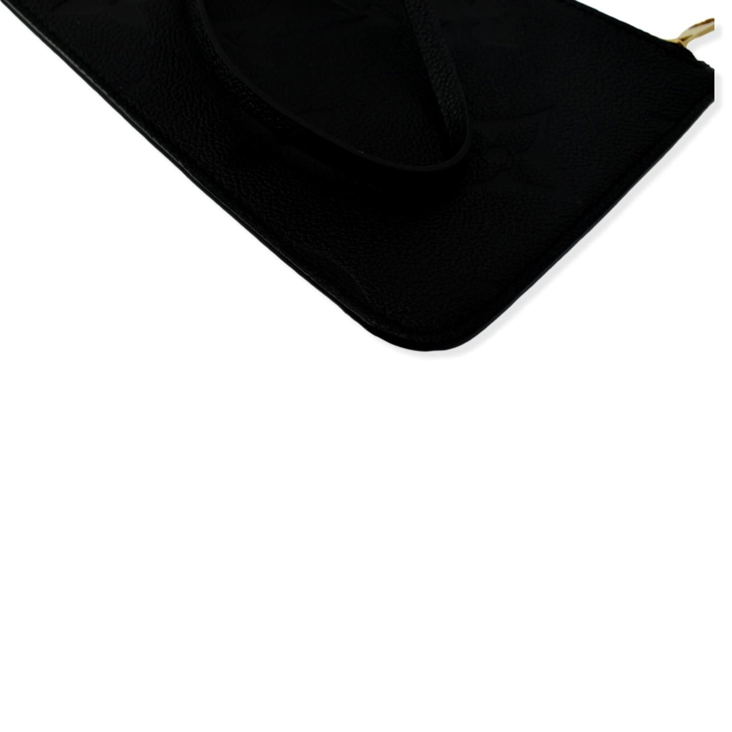 LOUIS VUITTON Empreinte Monogram Neverfull MM Pochette Wristlet Pouch Black