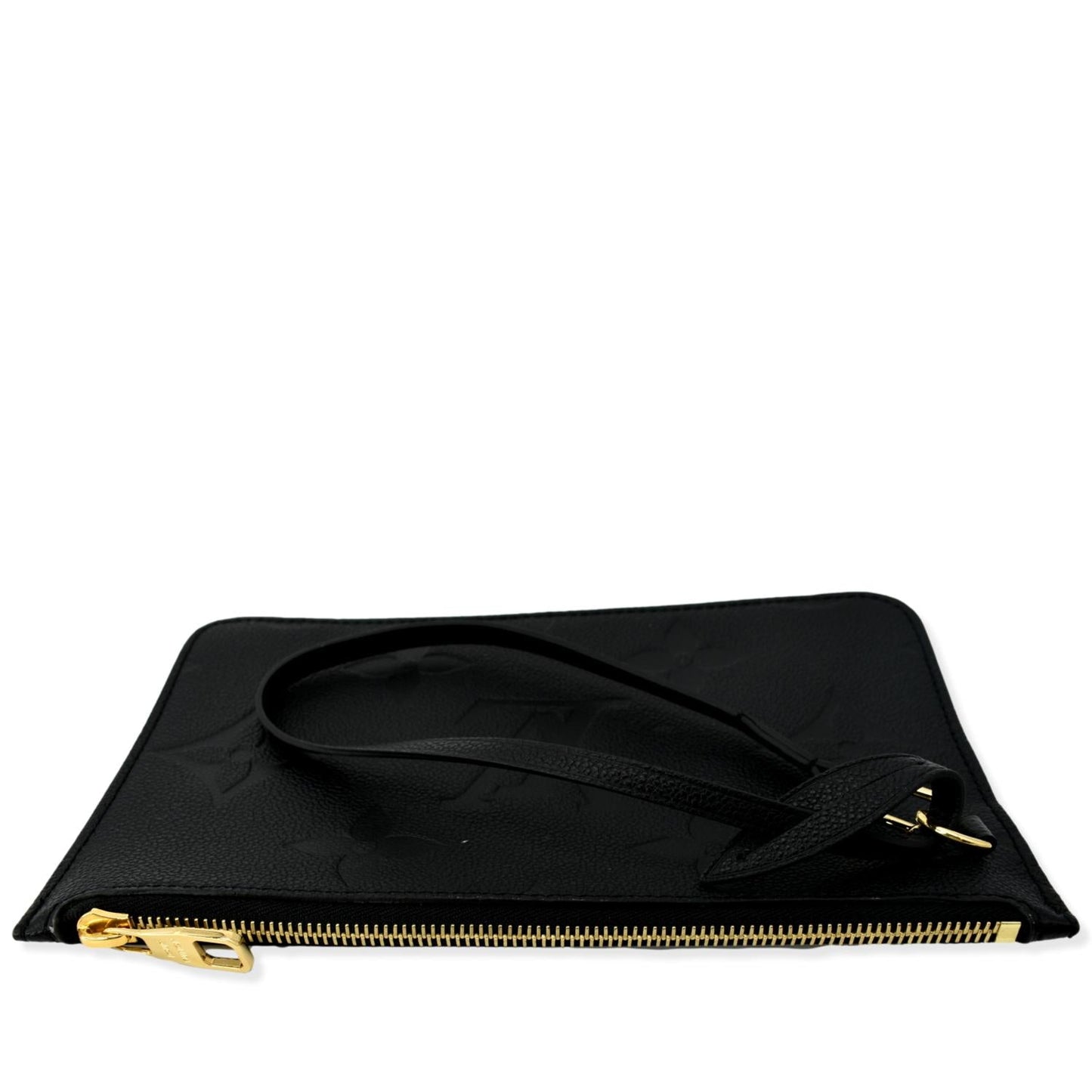 LOUIS VUITTON Empreinte Monogram Neverfull MM Pochette Wristlet Pouch Black