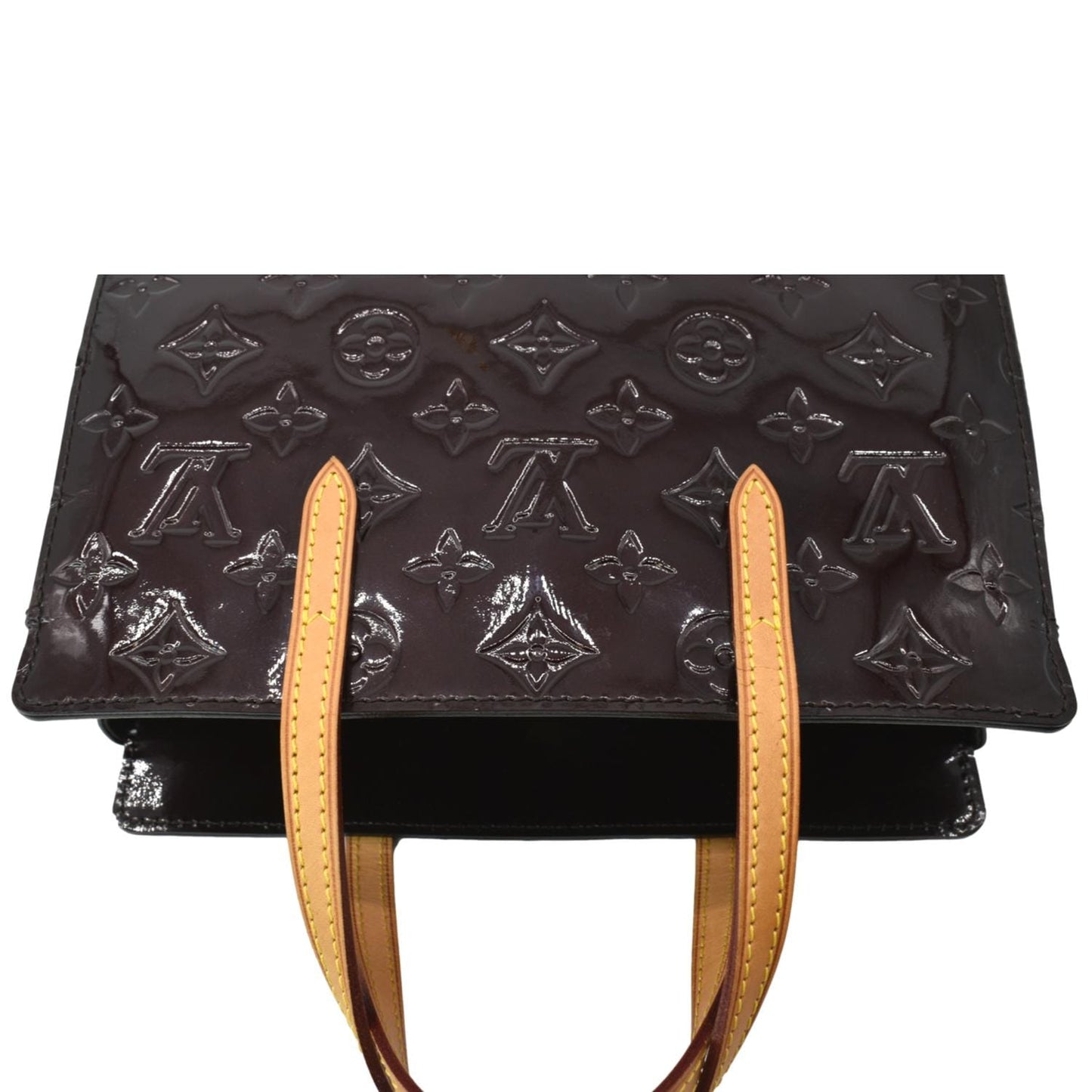 LOUIS VUITTON Catalina Vernis Leather Satchel Bag Amarante