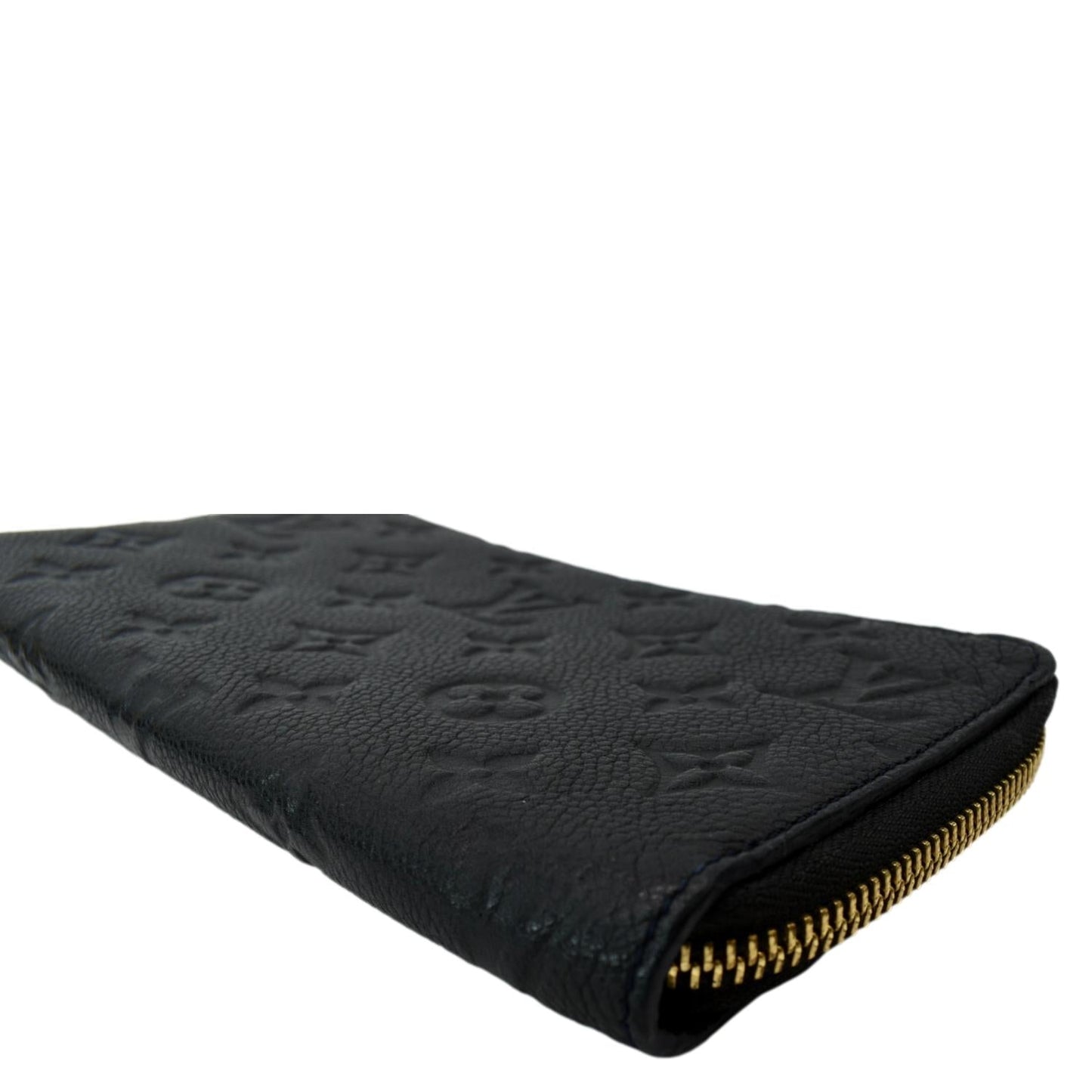 LOUIS VUITTON Monogram Empreinte Leather Zippy Wallet Black