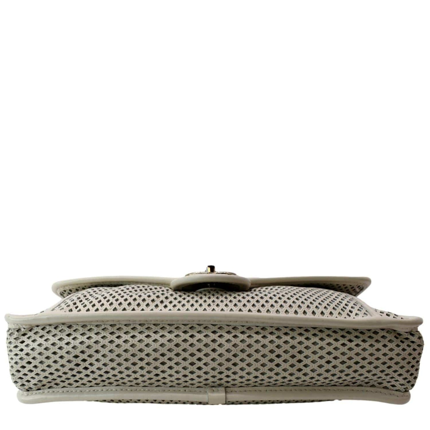 CHANEL Up in the Air Classic Flap Perforated Calfskin Shoulder Bag White