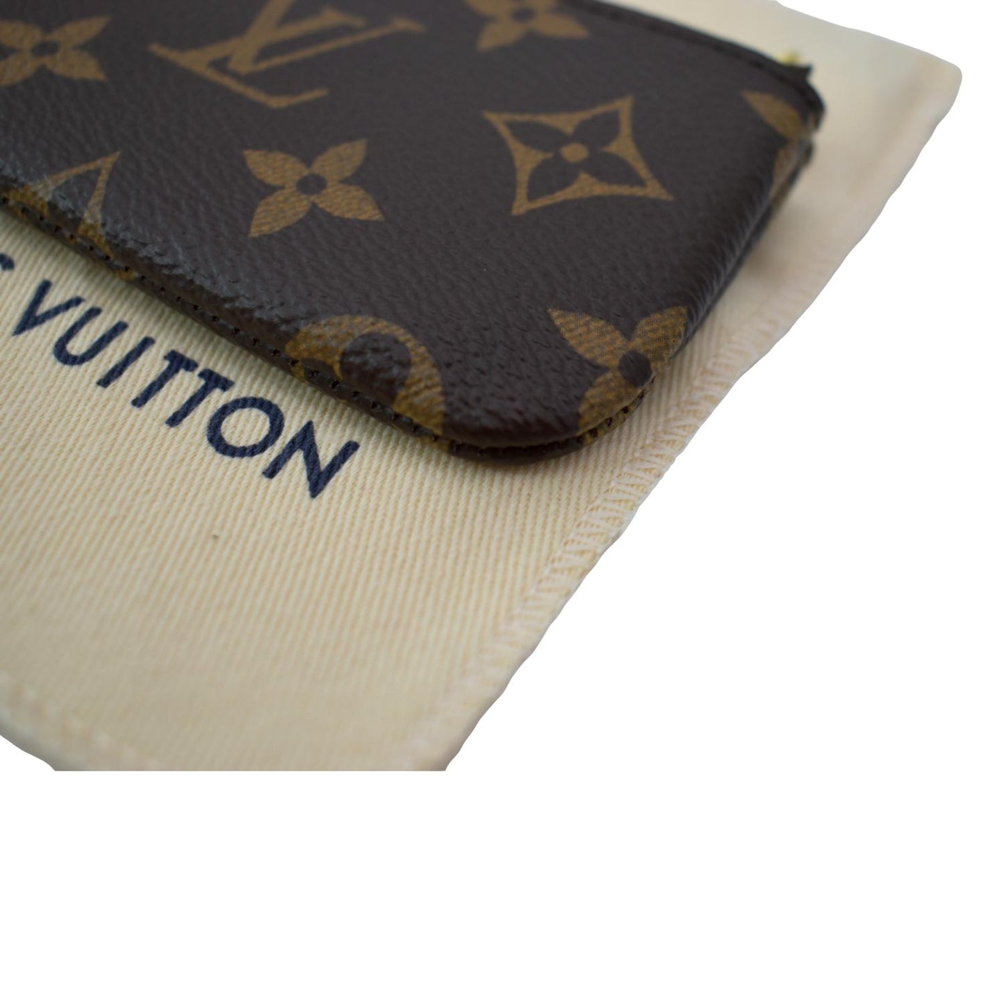 LOUIS VUITTON Pochette Key Cles Monogram Canvas Coin Case Brown