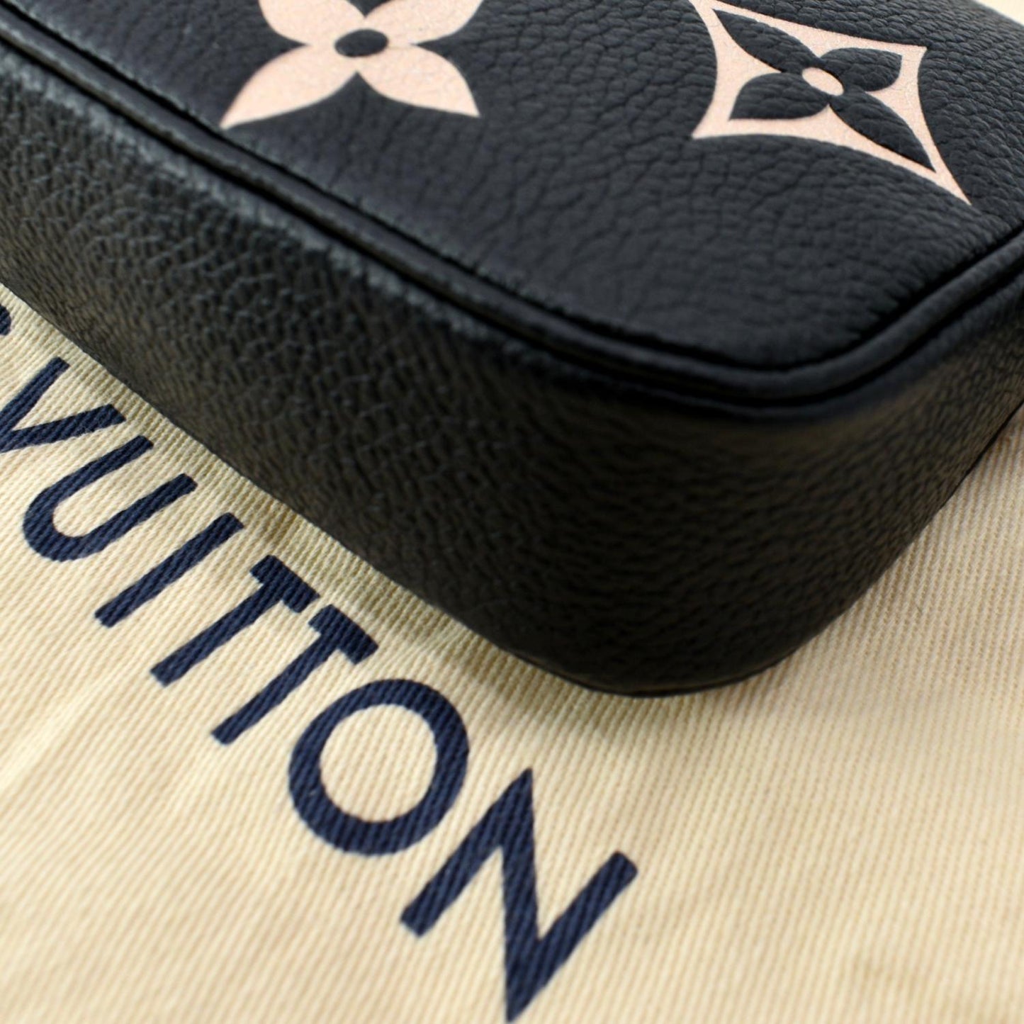 LOUIS VUITTON Mini Pochette Bicolor Monogram Empreinte Accessories Pouch Black - Hot Deals