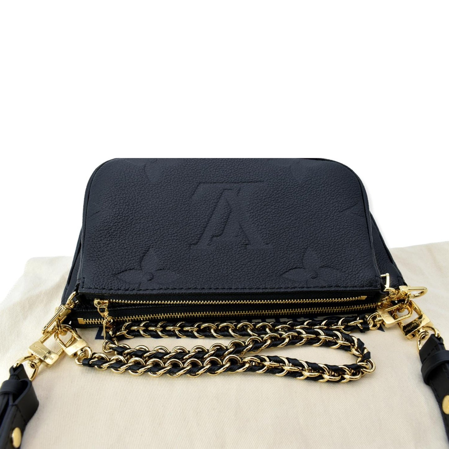 LOUIS VUITTON Multi Pochette Accessoires Monogram Empreinte Shoulder Bag Black